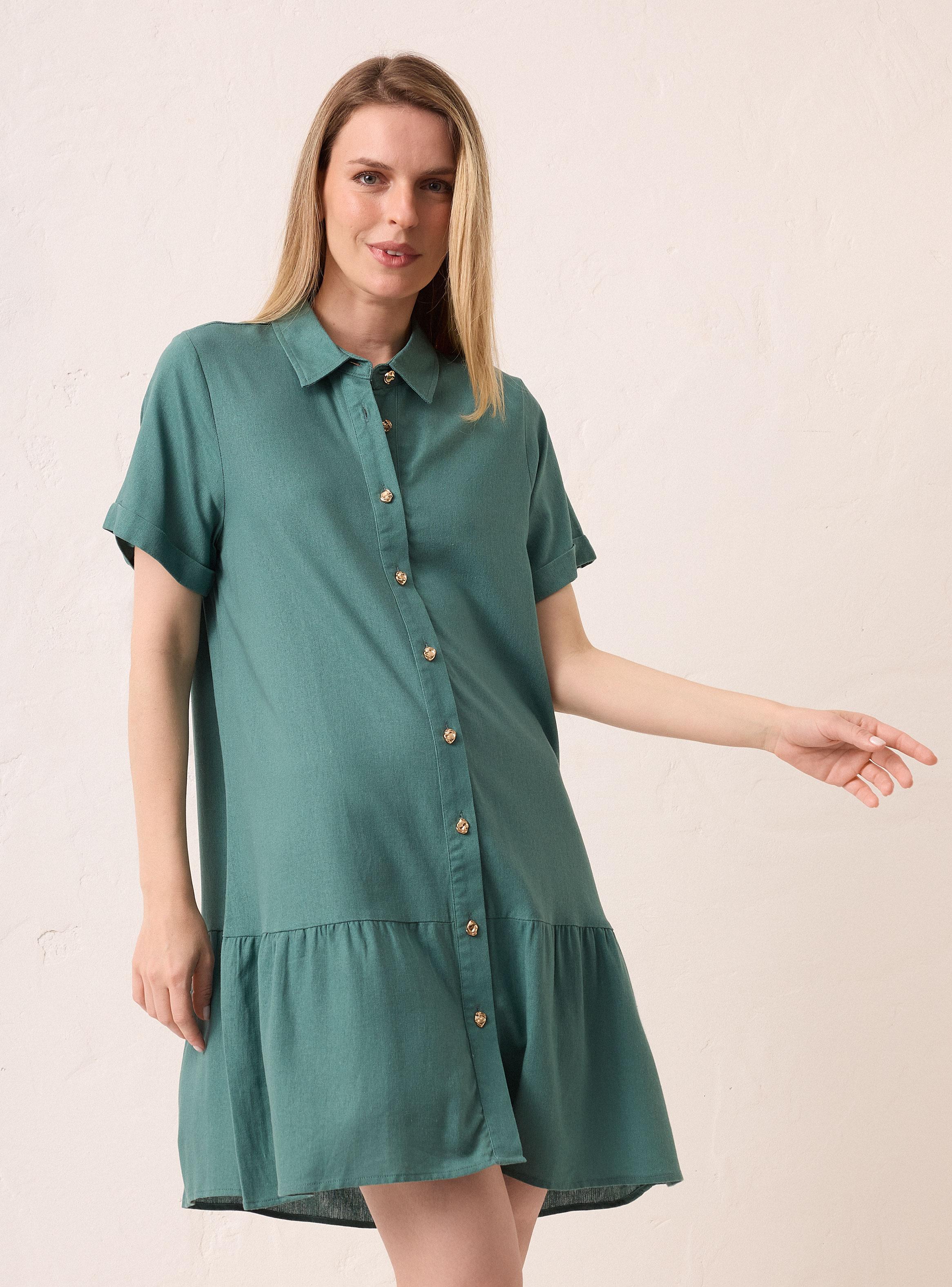 Vestido Midi con Vuelo en Ruedo-0