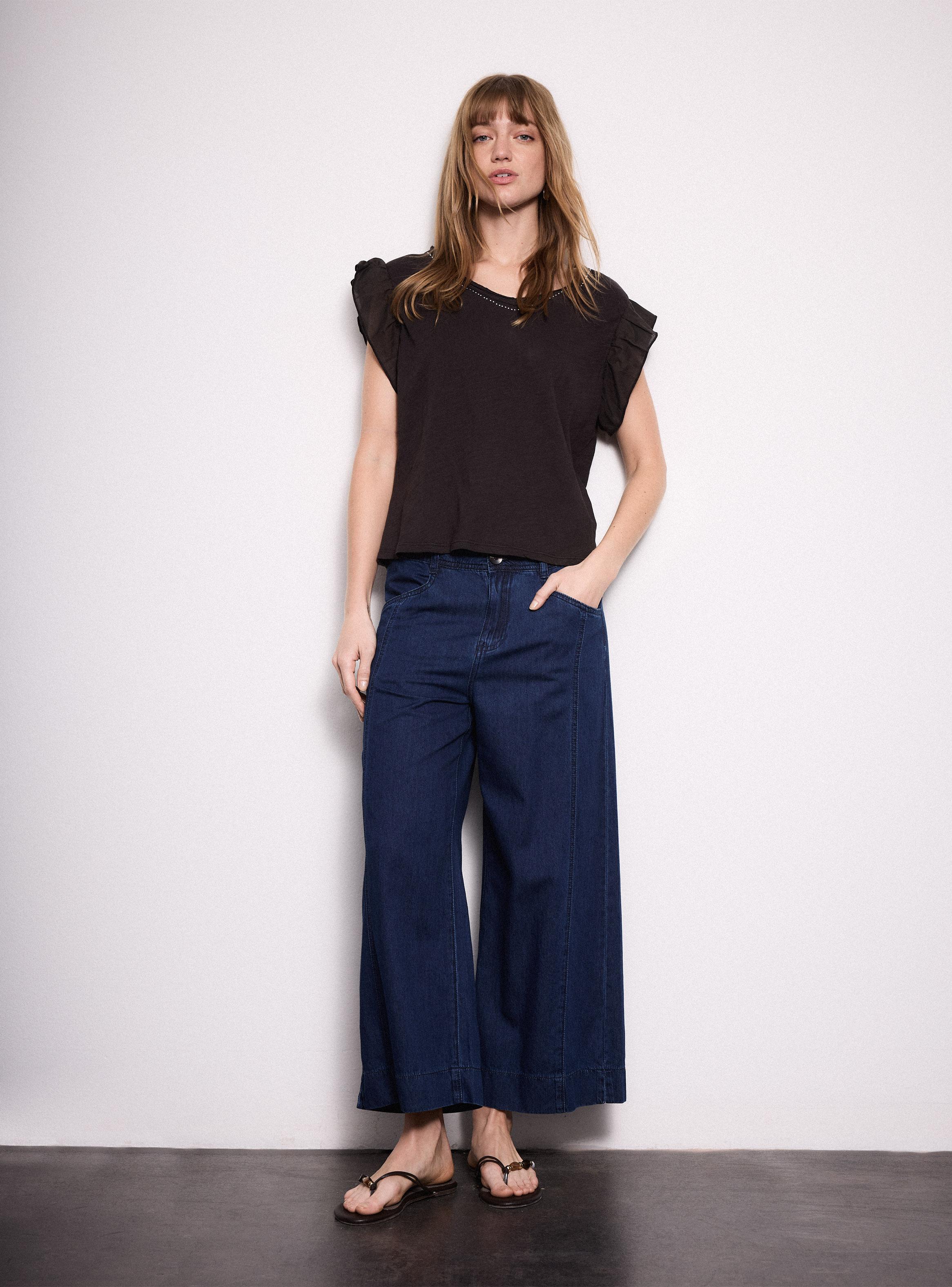 Pantalón con Bolsillo Trasero Ojal-4