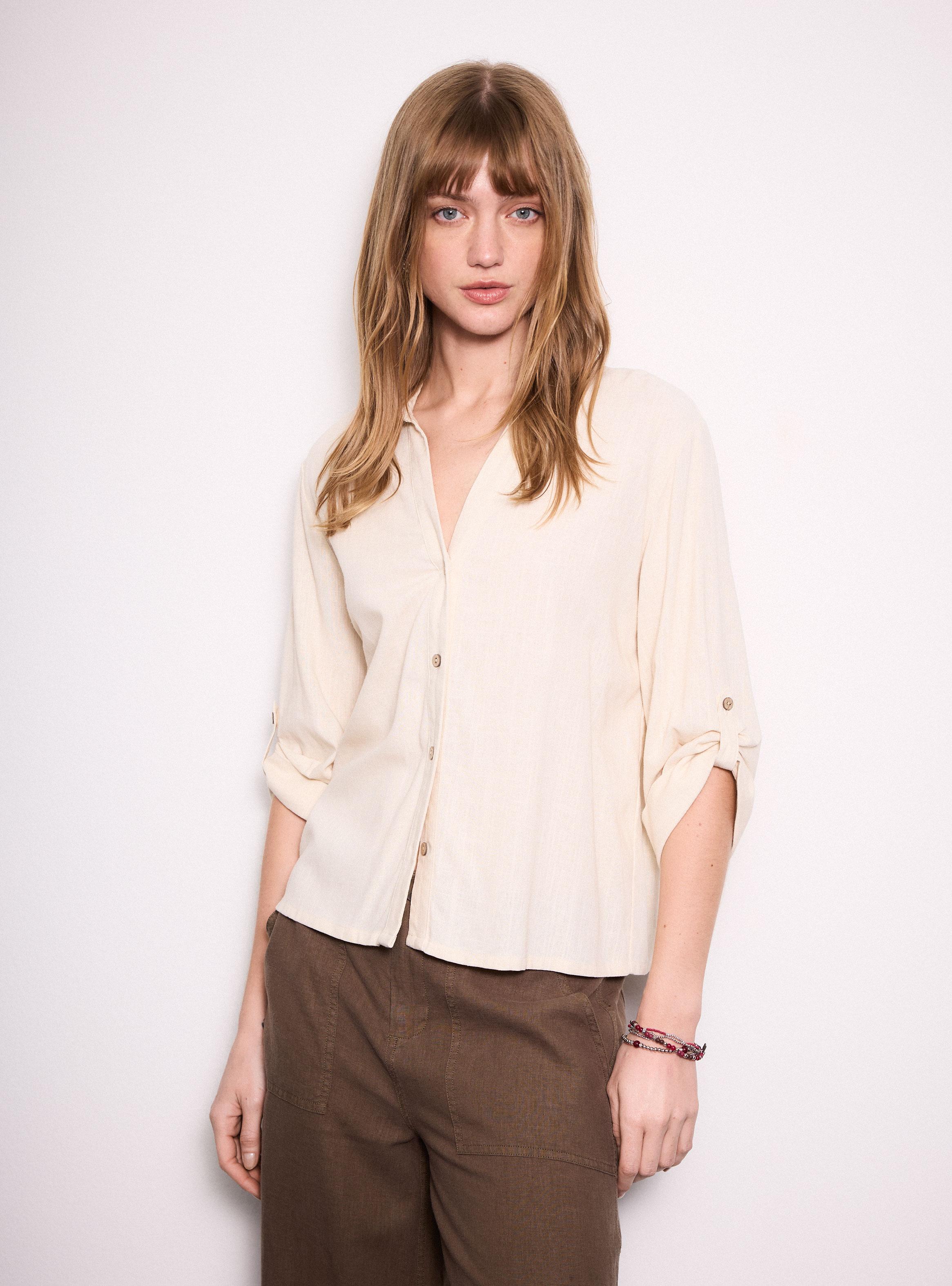 Blusa Manga 3/4 Botón-0