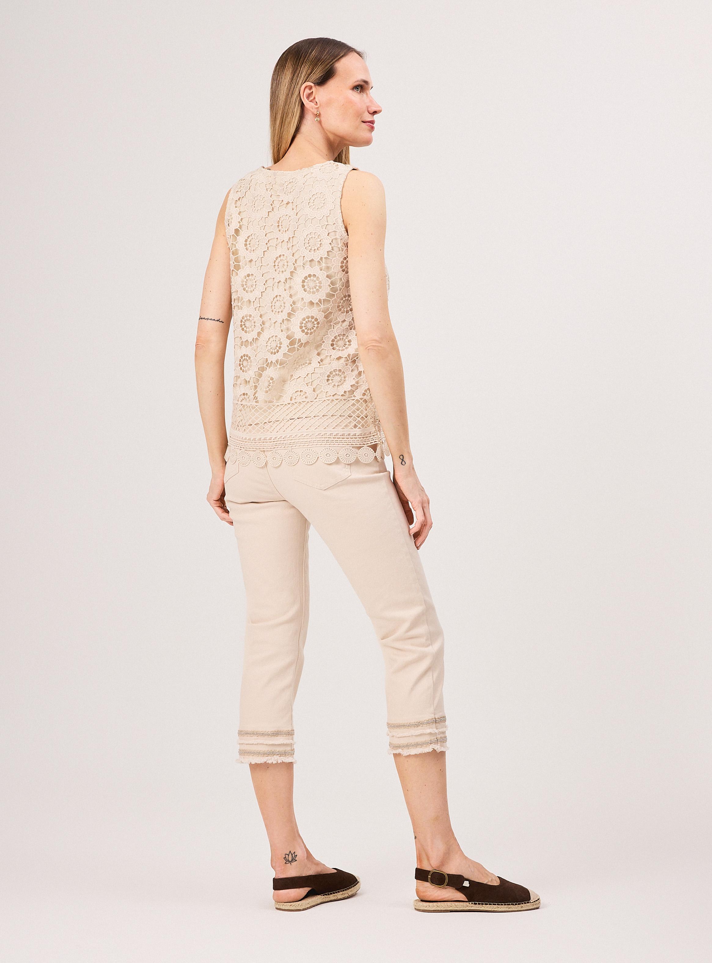 Polera sin Mangas Macramé-5