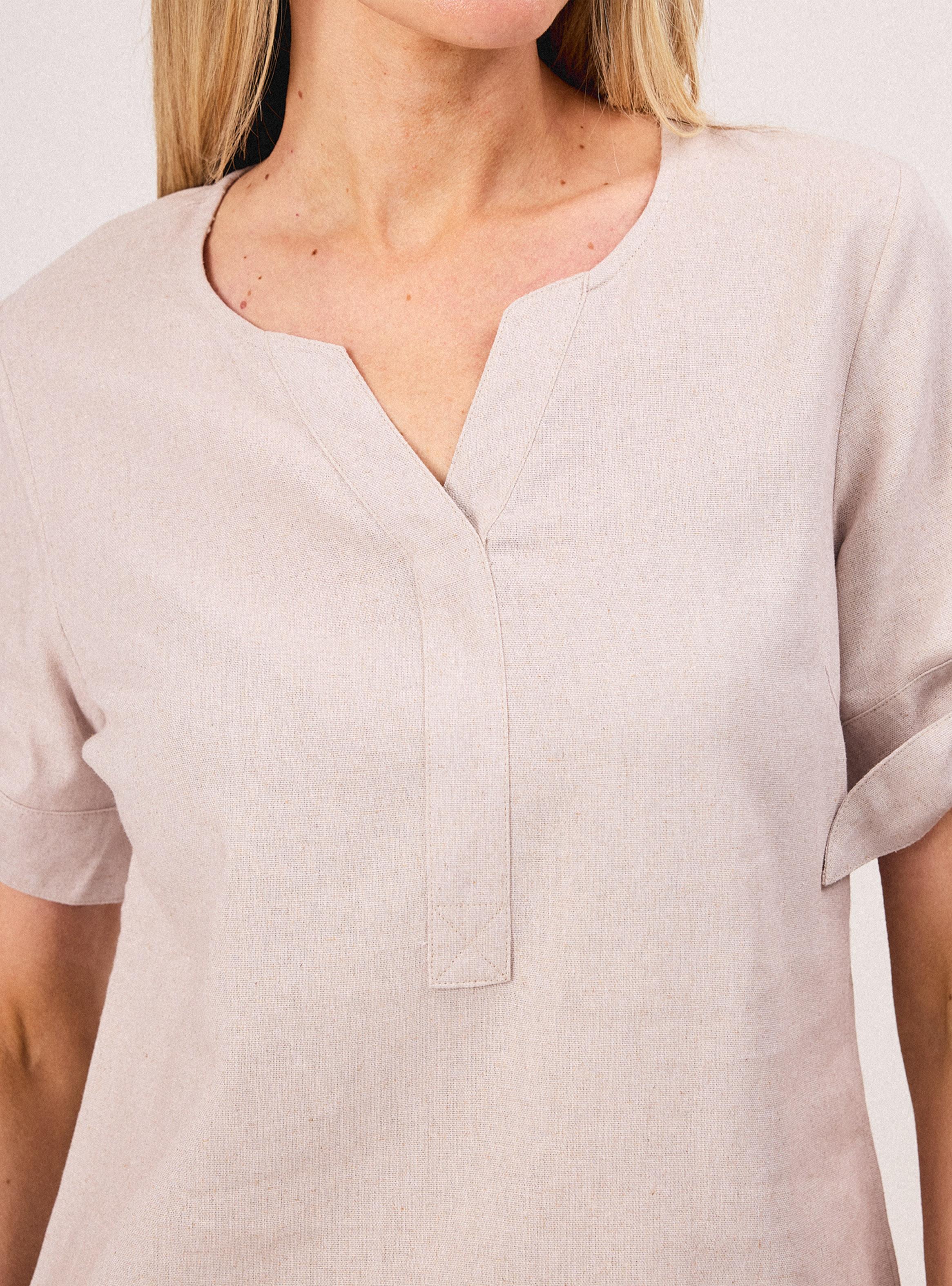 Blusa Cuello V Amarra Mangas-3