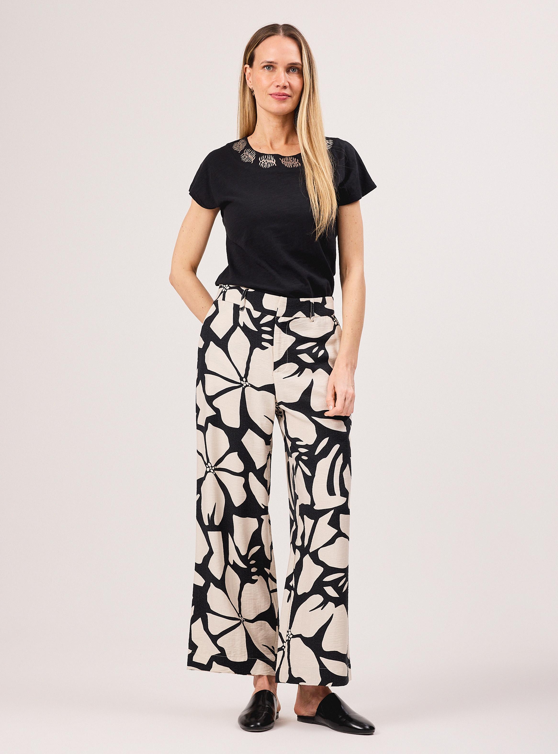 Pantalón Estampado Wide Leg Tiro Alto-4