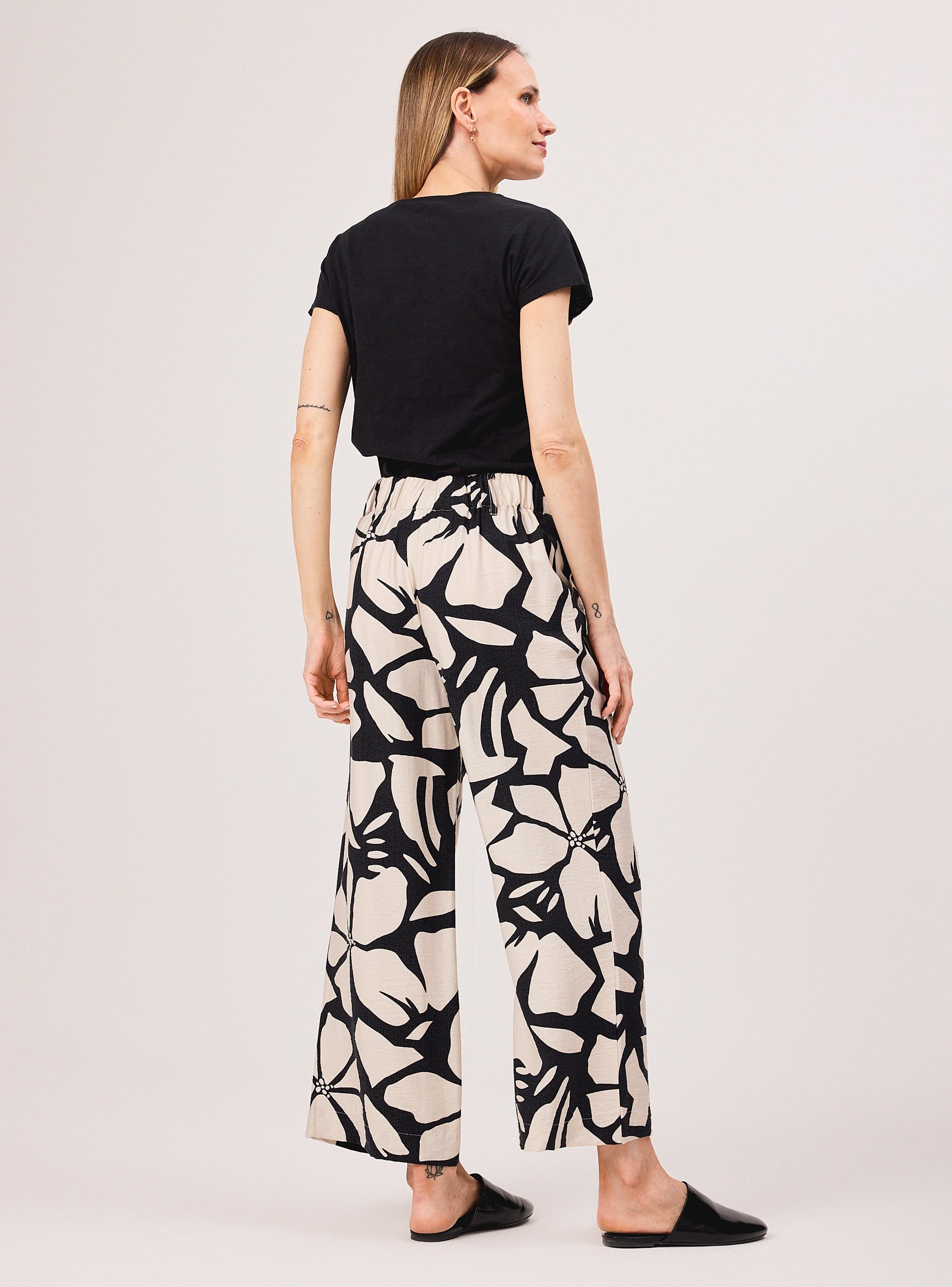 Pantalón Estampado Wide Leg Tiro Alto-5