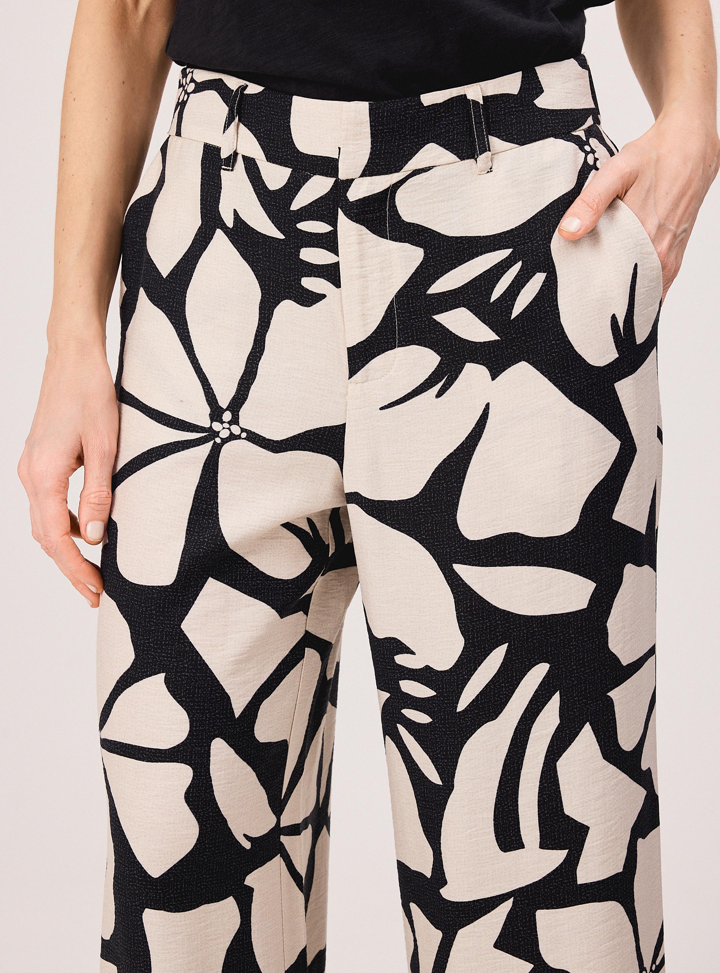 Pantalón Estampado Wide Leg Tiro Alto-2
