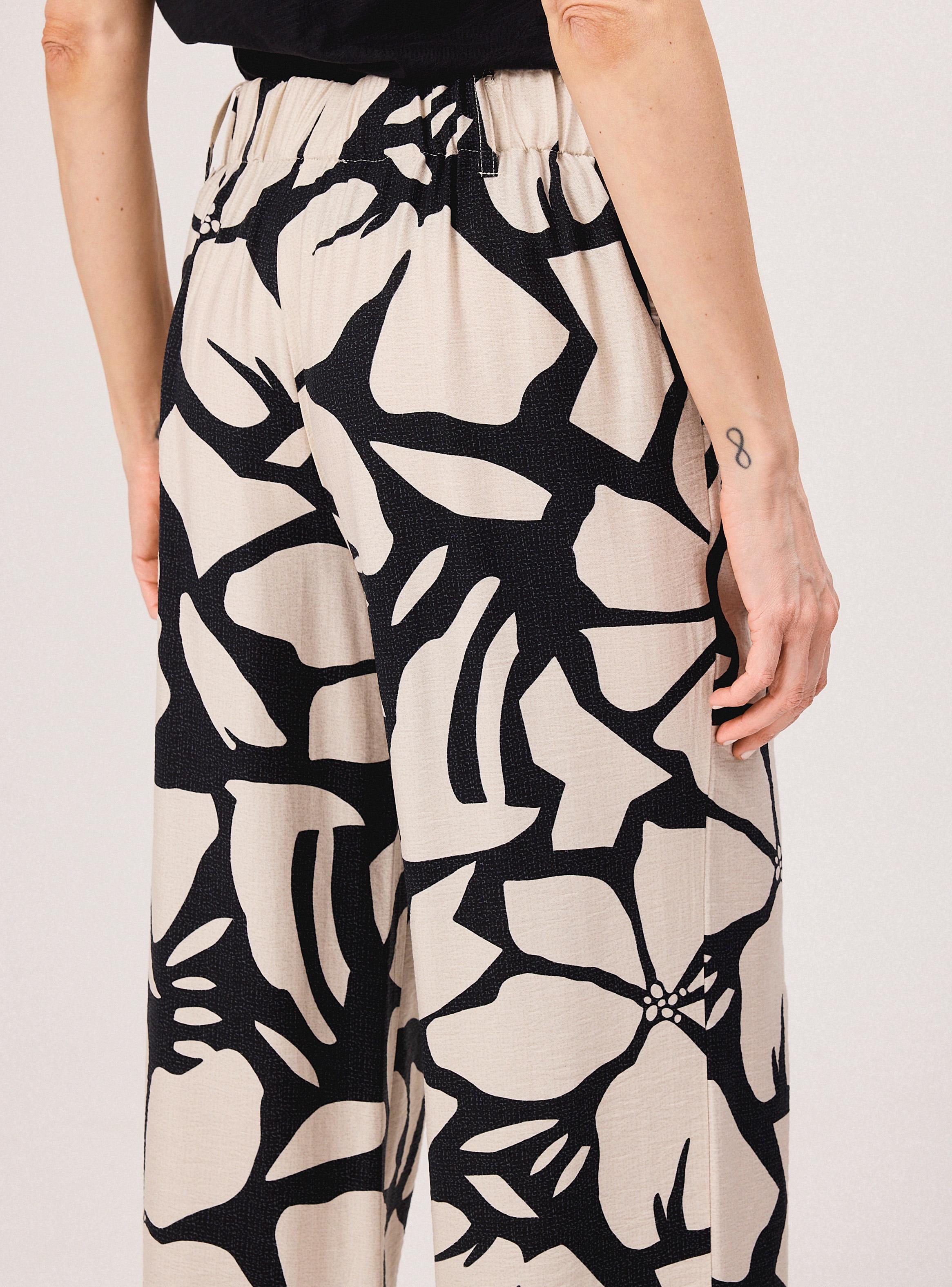Pantalón Estampado Wide Leg Tiro Alto-3