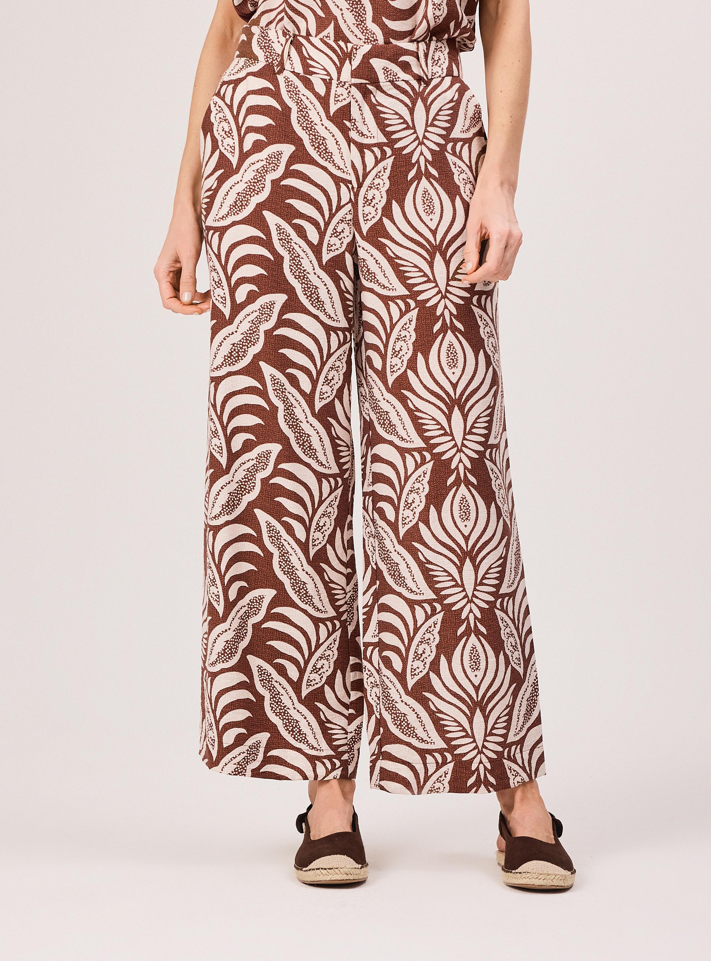 Pantalón Estampado Wide Leg Tiro Alto-0