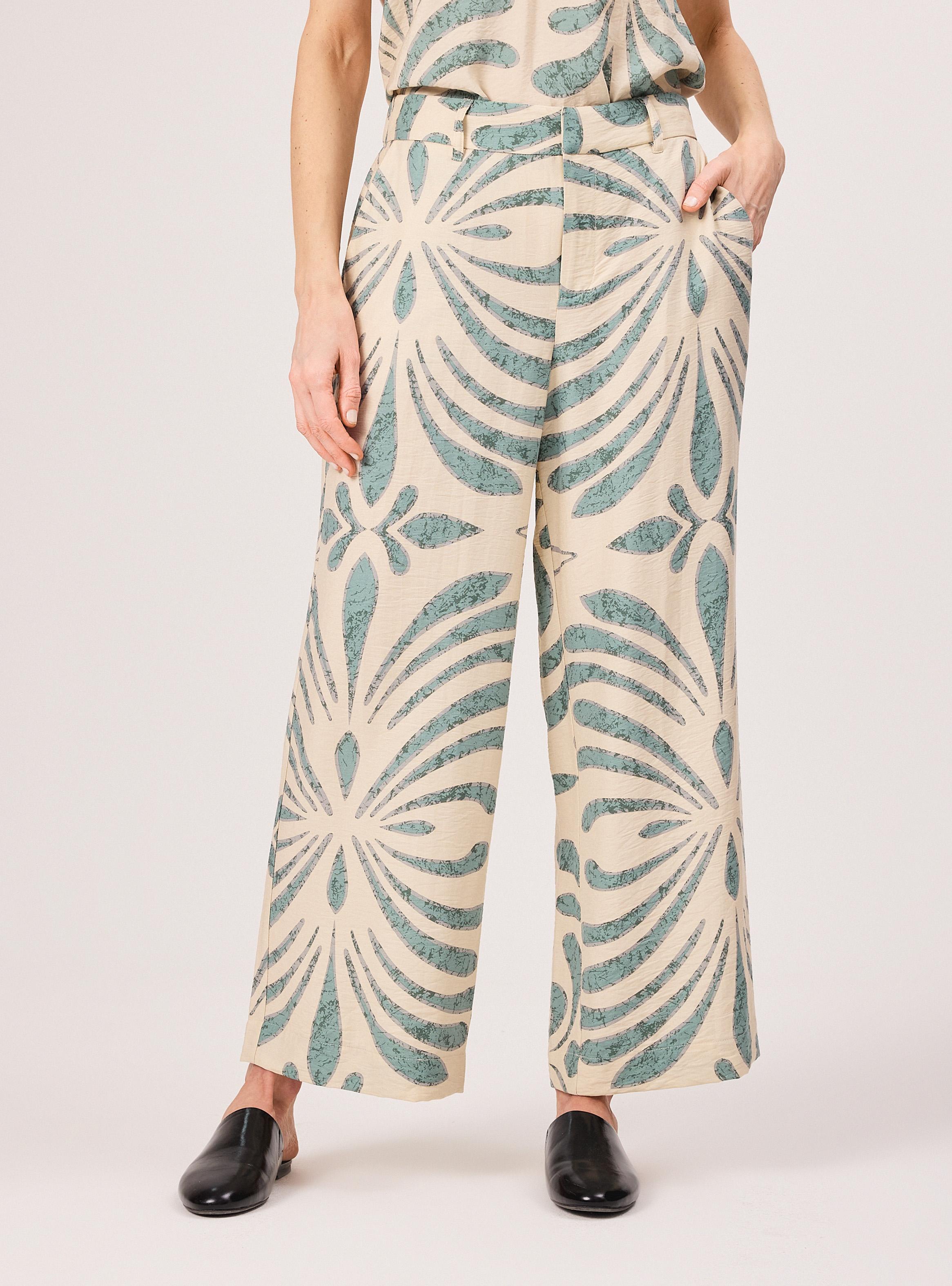 Pantalón Estampado Wide Leg Tiro Alto-0