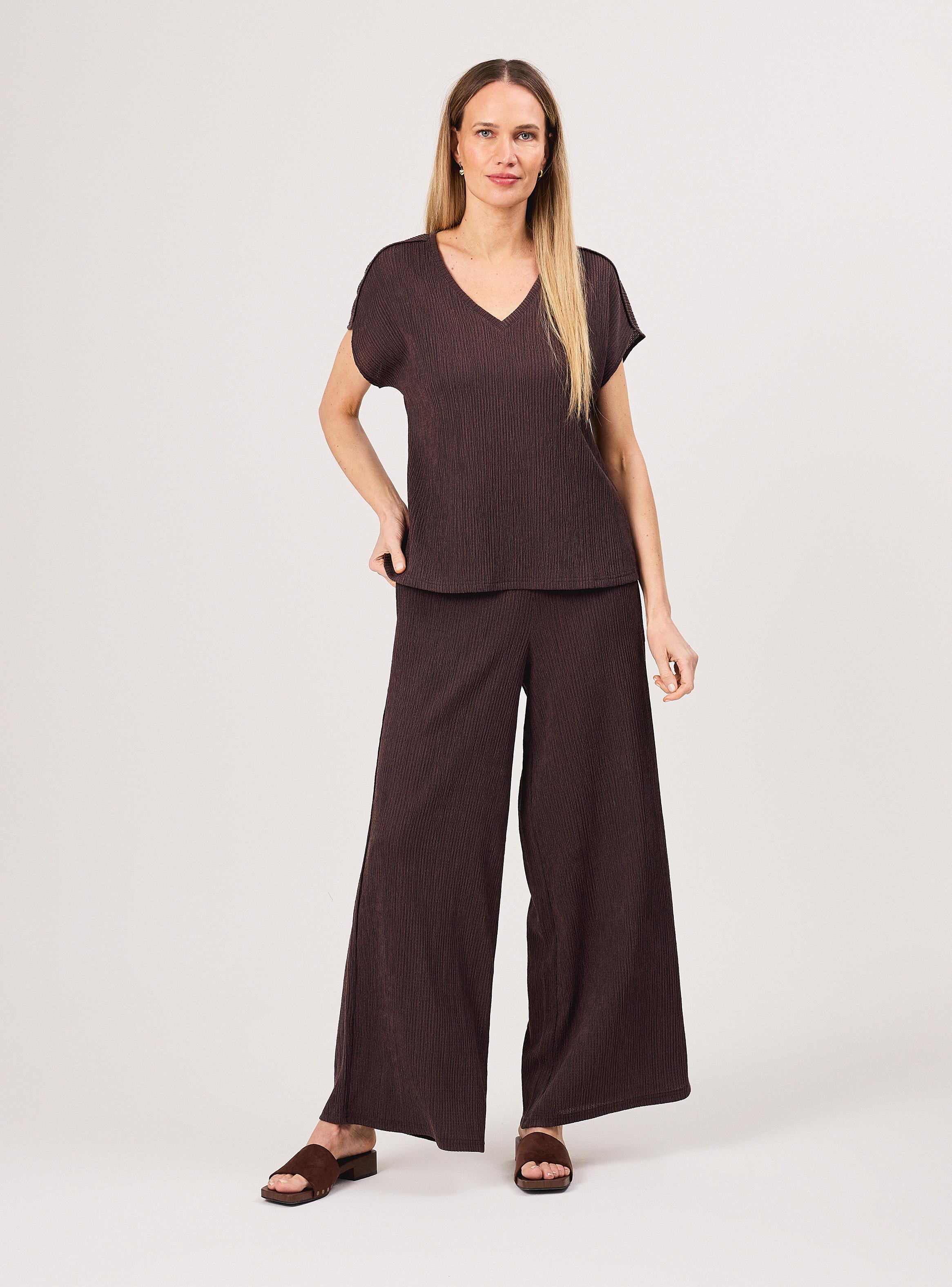 Pantalón Wide Leg Tiro Alto Textura-4