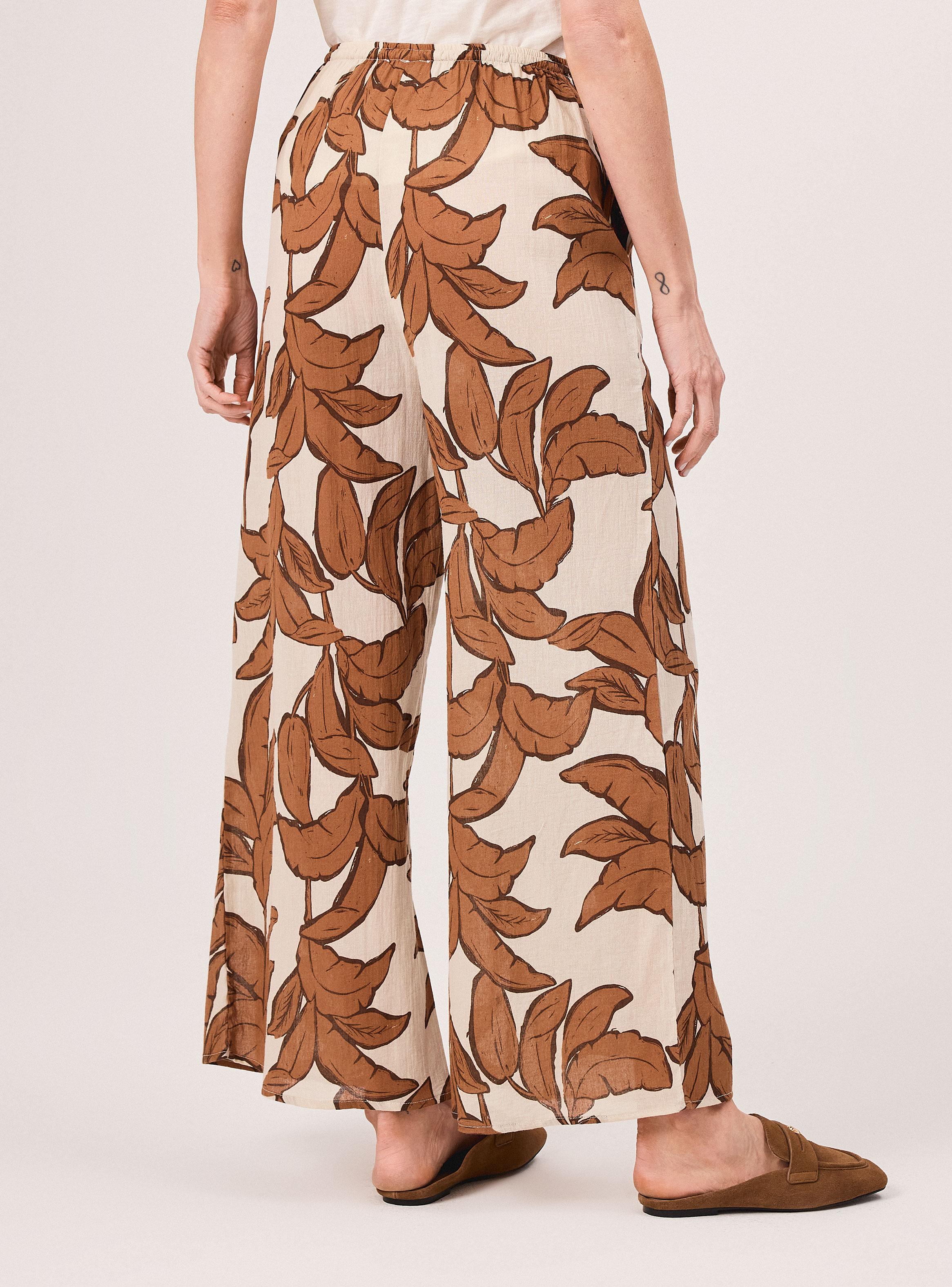 Pantalón Estampado Tiro Alto Wide Leg Amarra-1