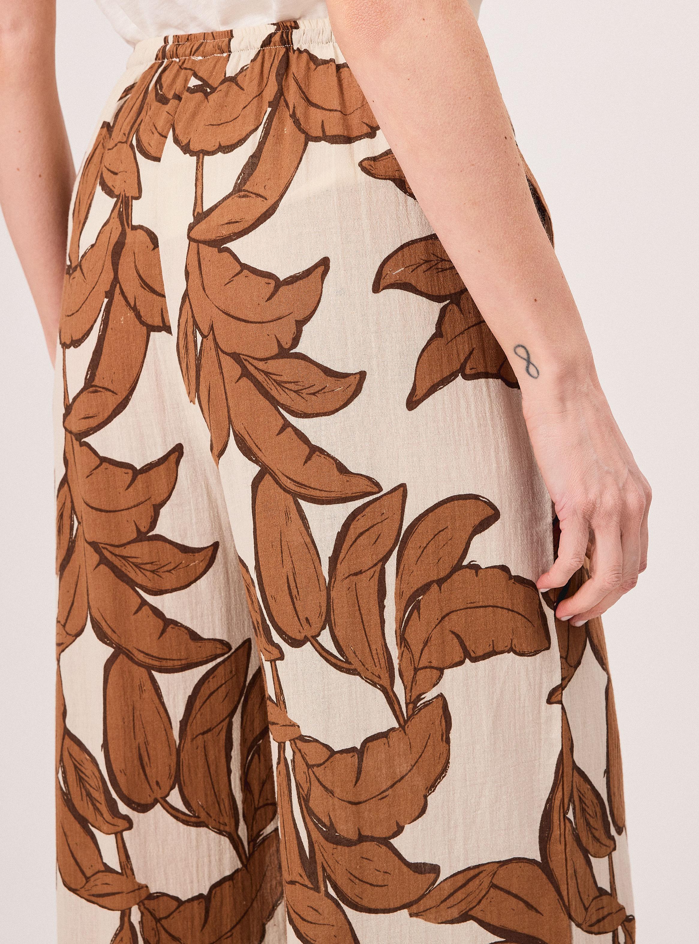 Pantalón Estampado Tiro Alto Wide Leg Amarra-3