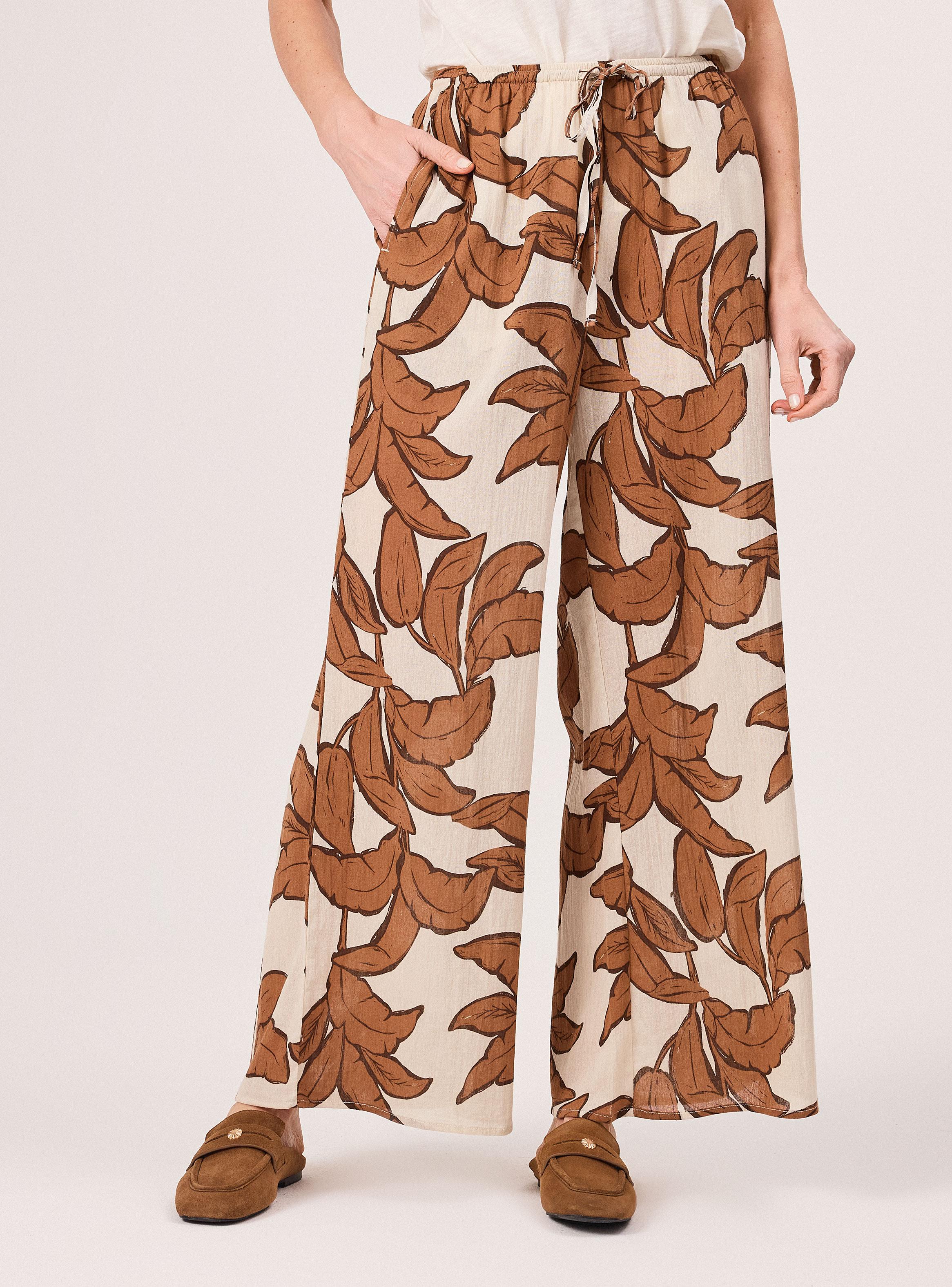 Pantalón Estampado Tiro Alto Wide Leg Amarra-0