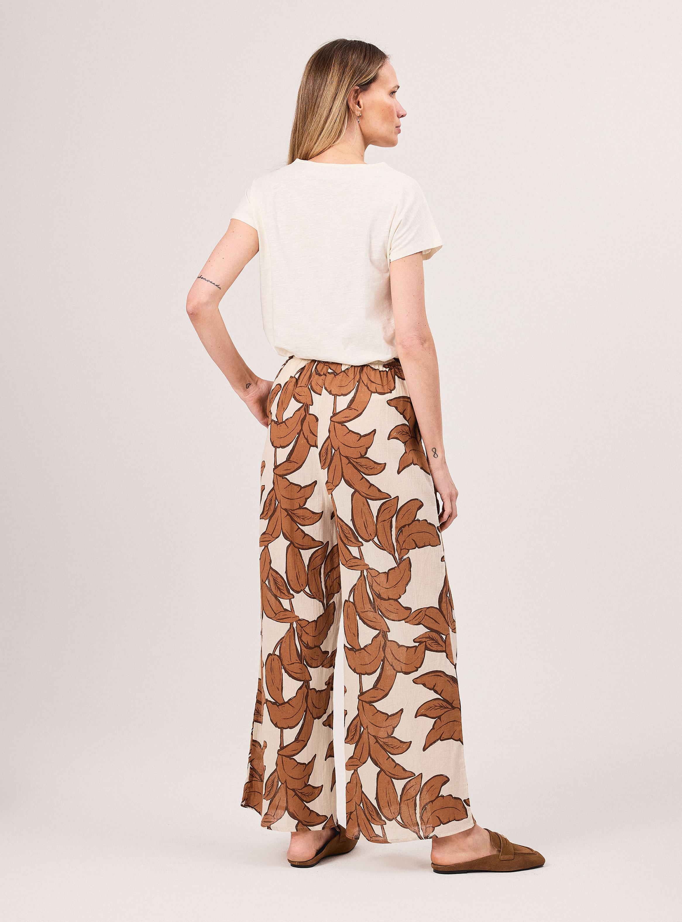 Pantalón Estampado Tiro Alto Wide Leg Amarra-5