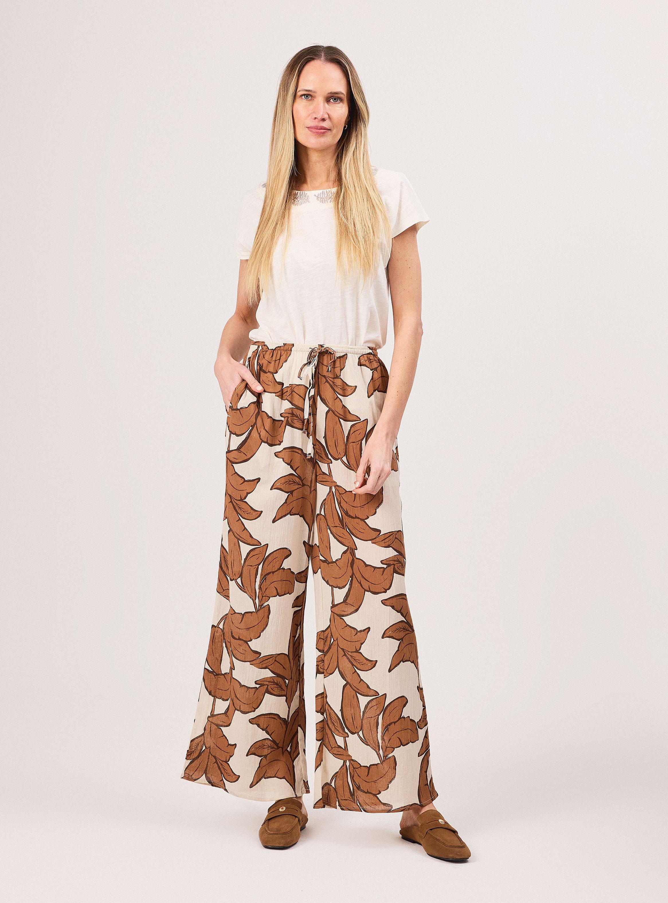 Pantalón Estampado Tiro Alto Wide Leg Amarra-4