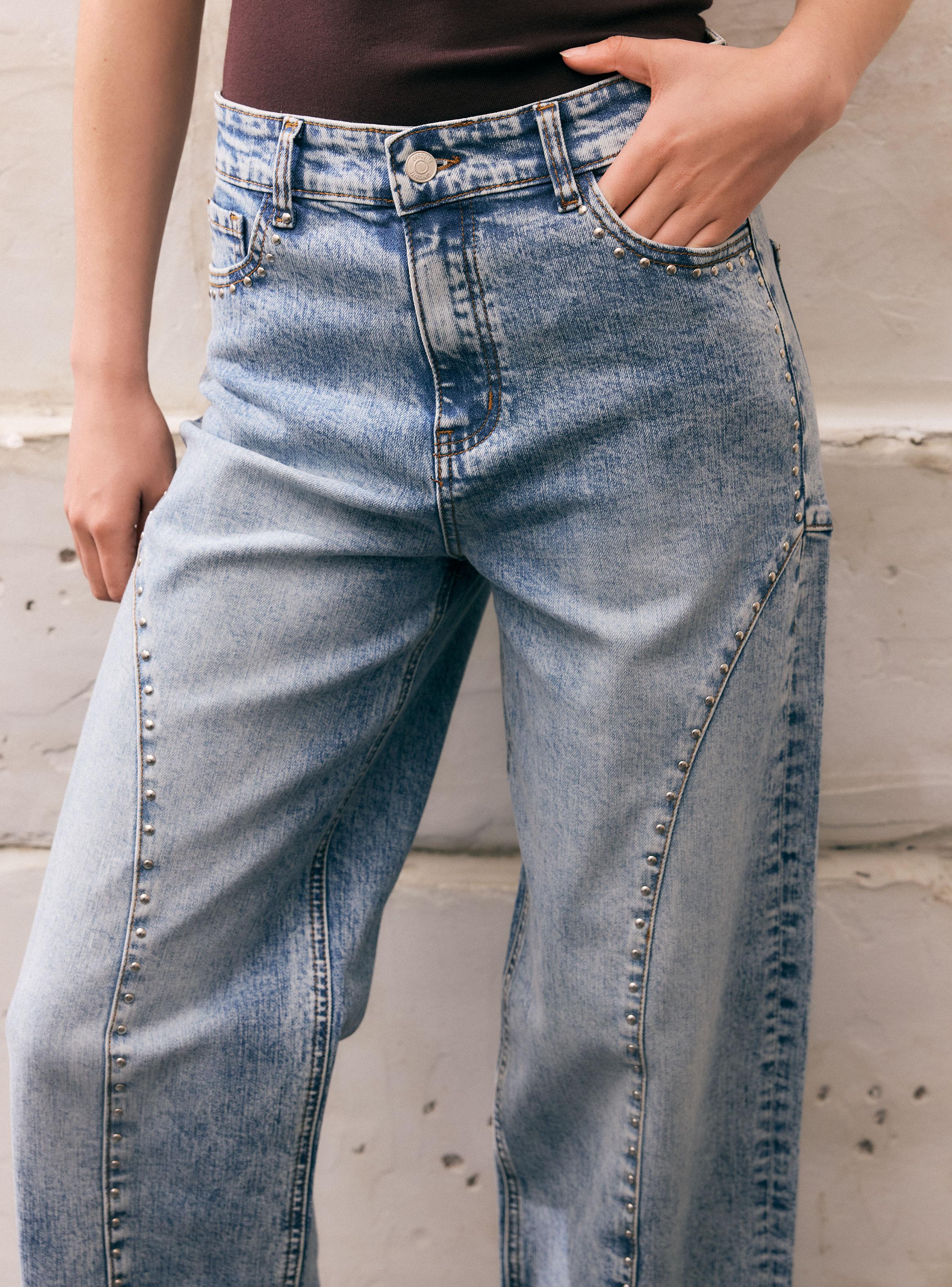 Jeans Barrel con Tachas-2