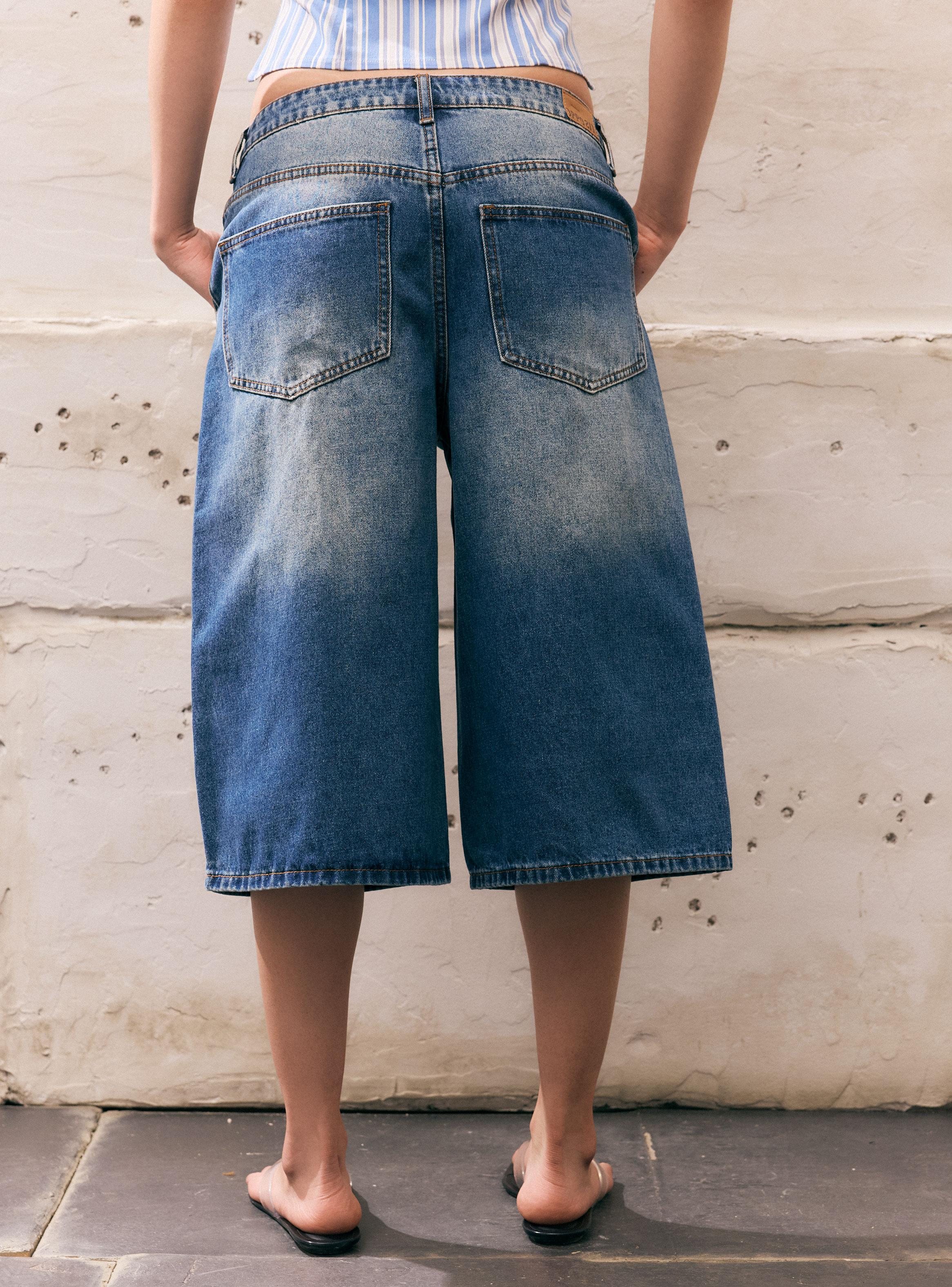 Short Jort con Desgaste de Lavado-1