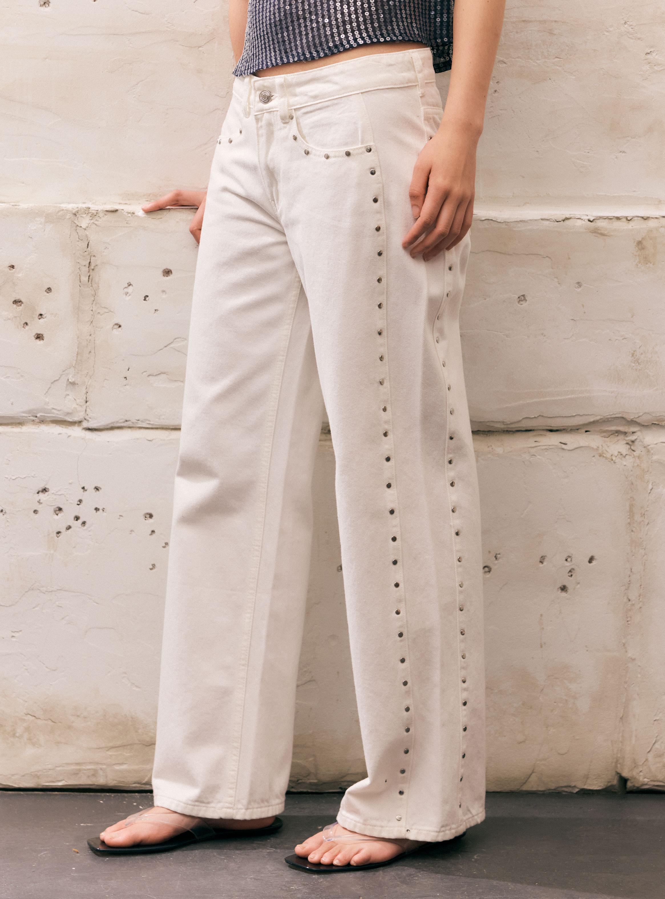 Jeans Tachas Plateadas-0