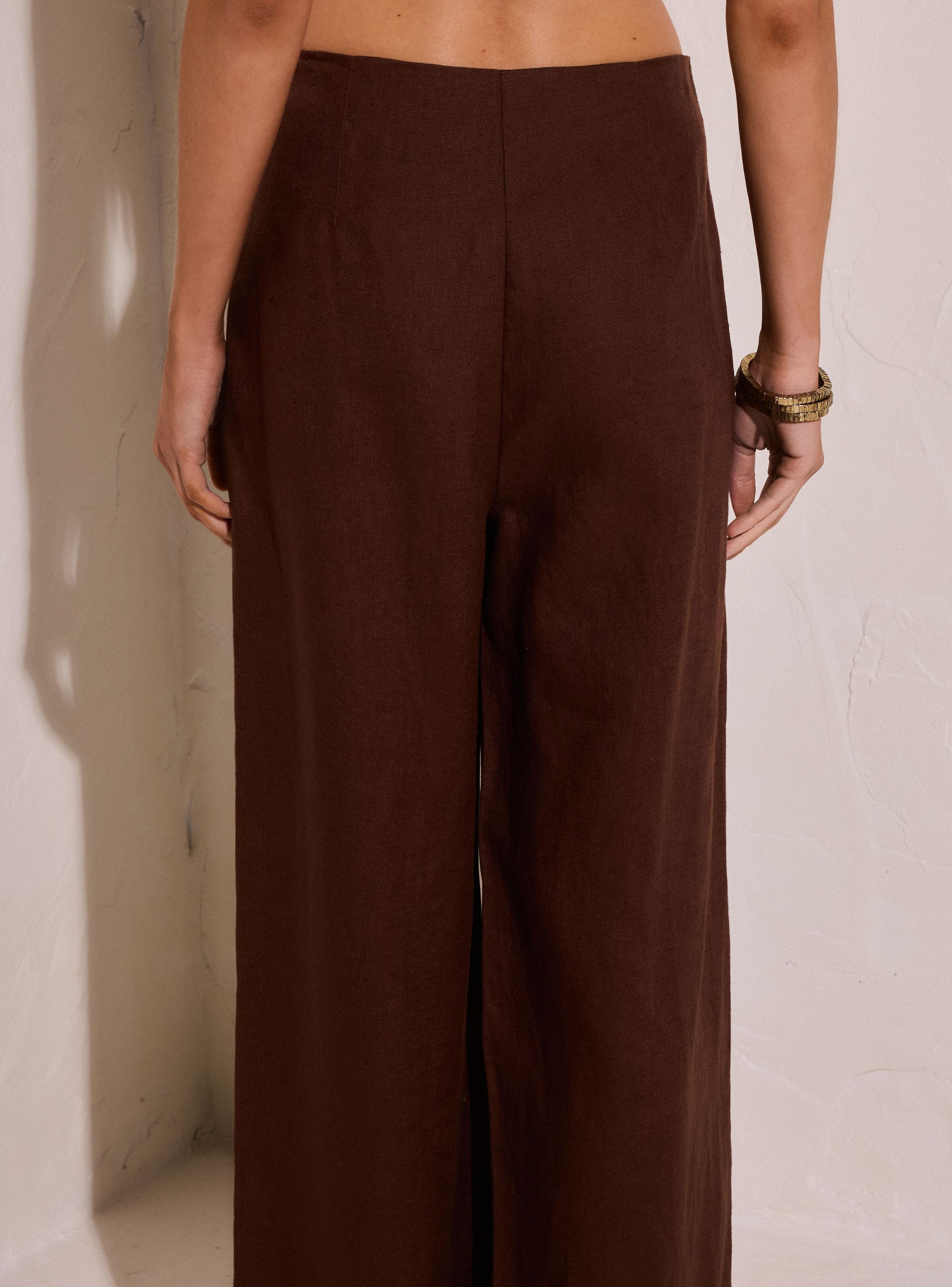 Pantalón Wide Leg Lino Colección María Pombo-3