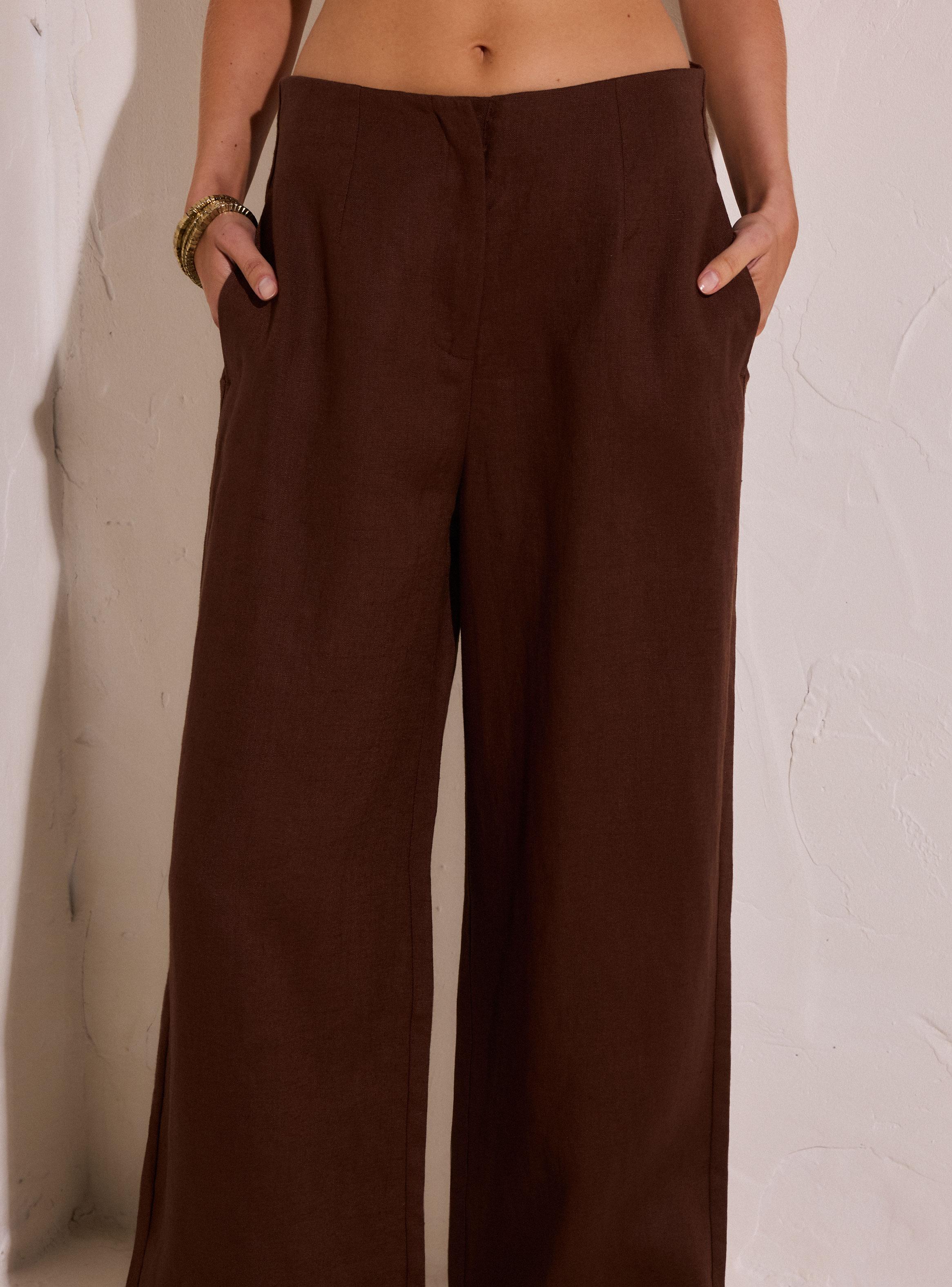 Pantalón Wide Leg Lino Colección María Pombo-2