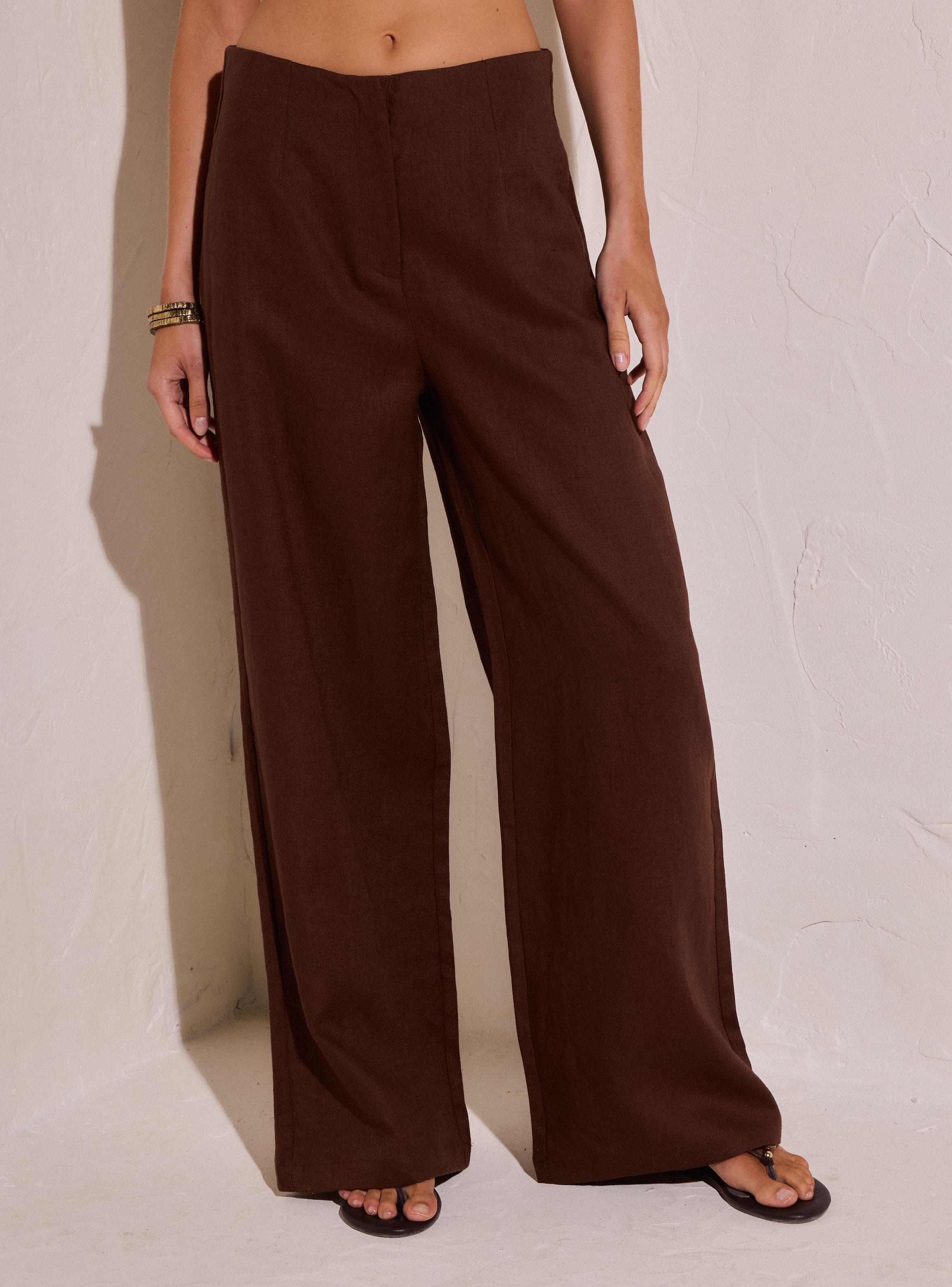 Pantalón Wide Leg Lino Colección María Pombo-0