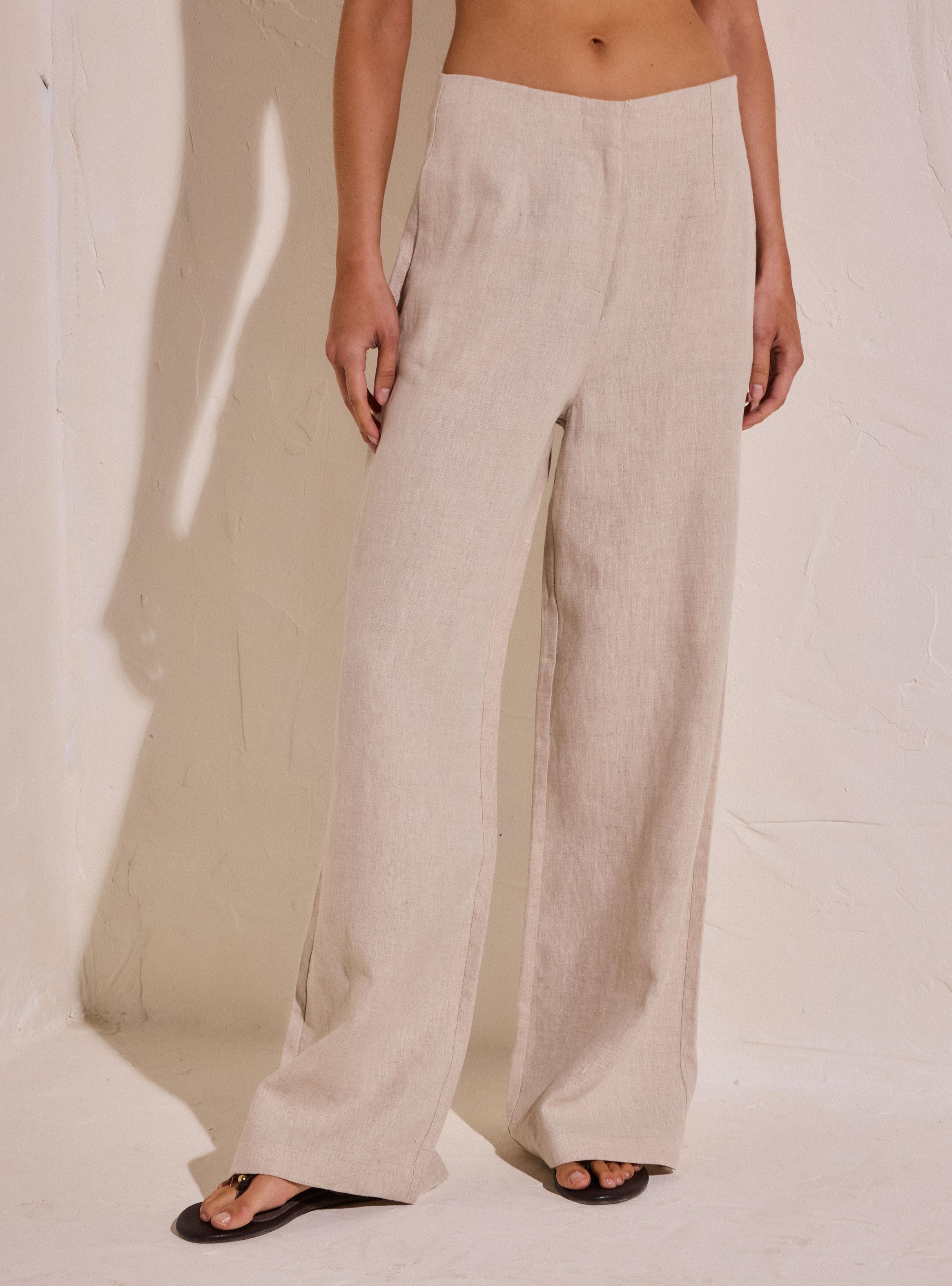 Pantalón Wide Leg Lino Colección María Pombo-0