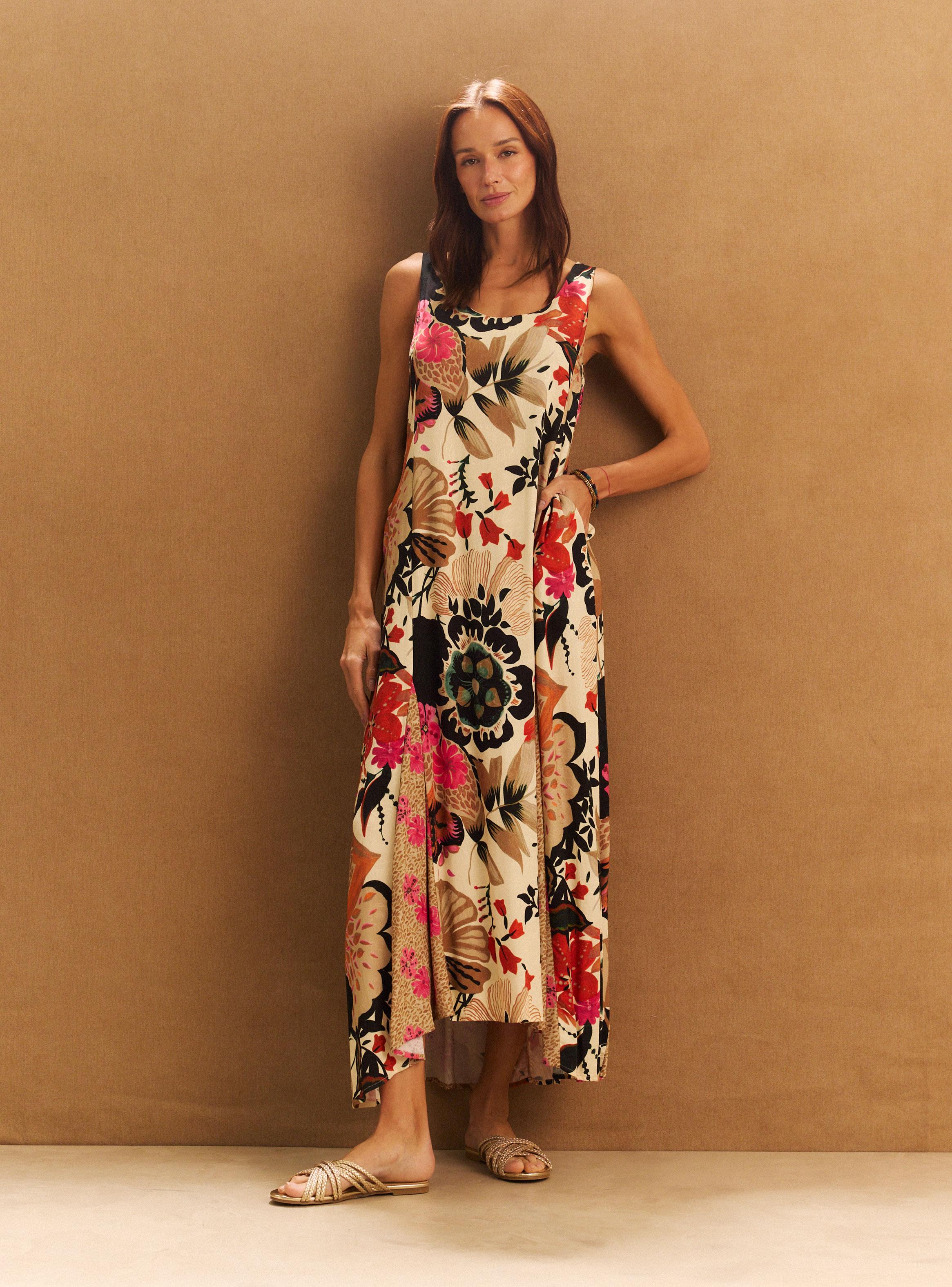 Vestido Tela Jacquard Full Estampado-0