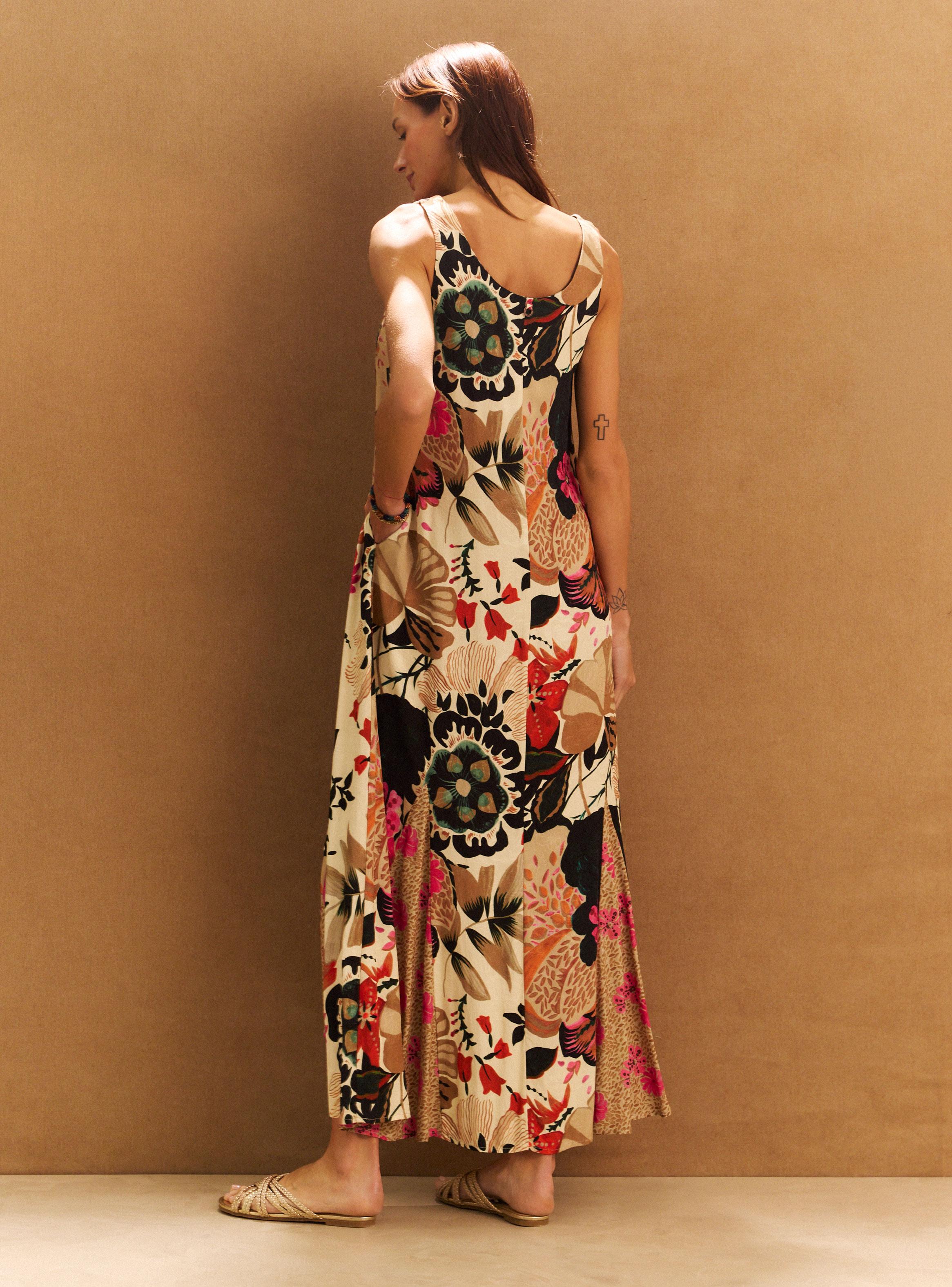 Vestido Tela Jacquard Full Estampado-1