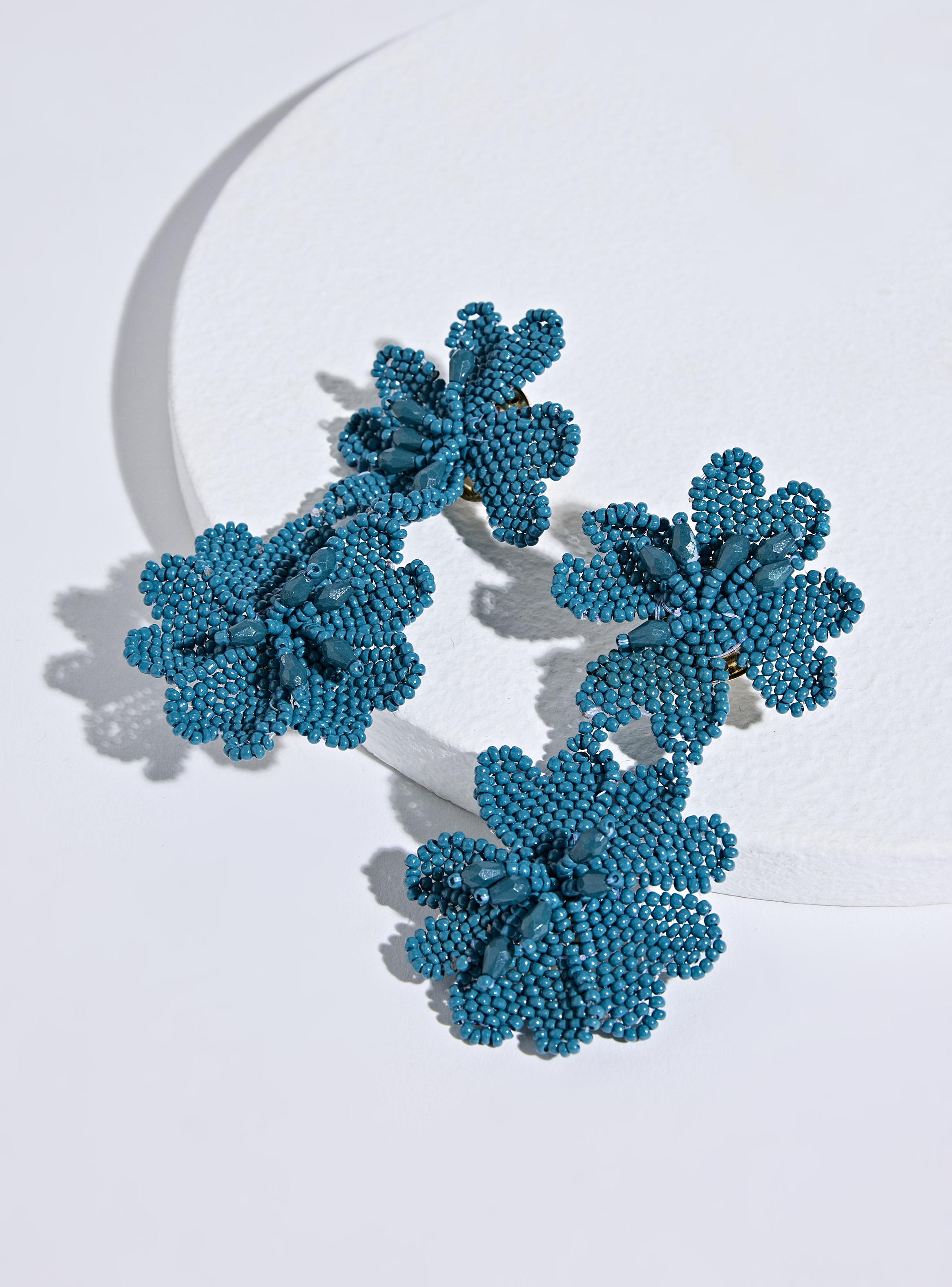 Aros Forma de Flor de Mostacillas-0
