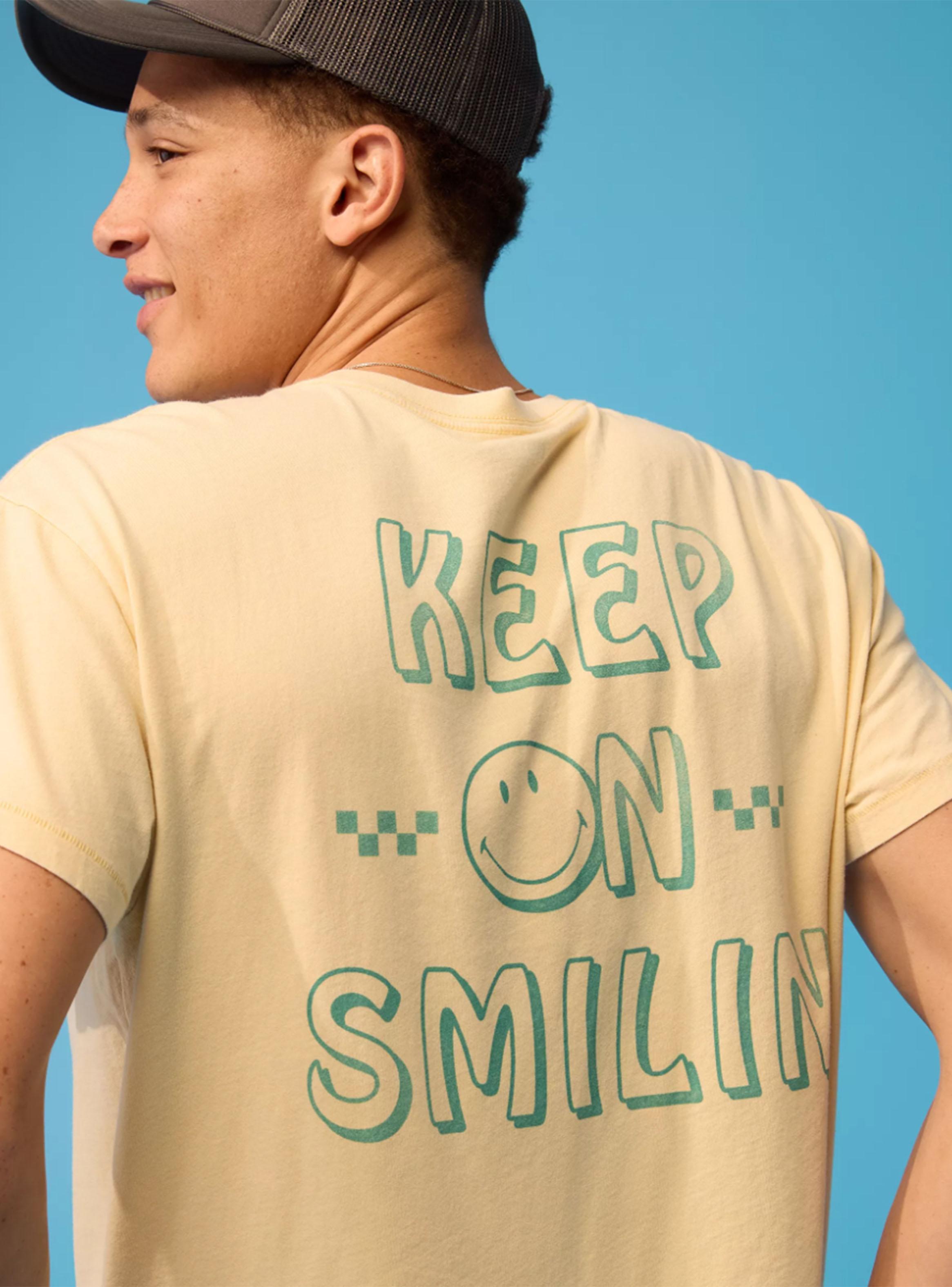Polera Smiley Encogida con Gráfico-2