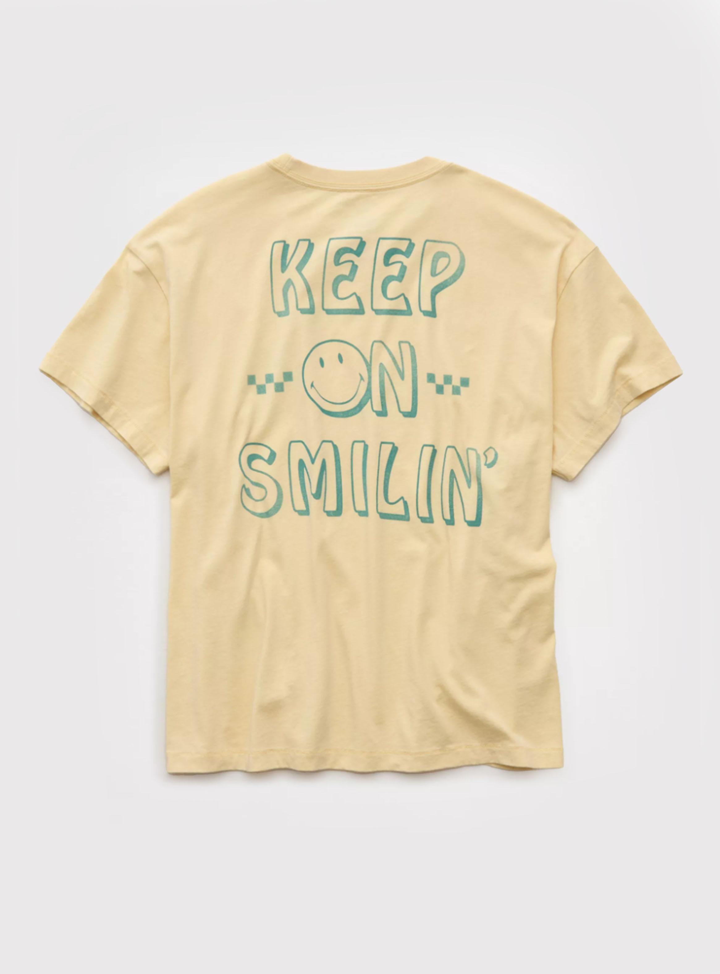 Polera Smiley Encogida con Gráfico-4