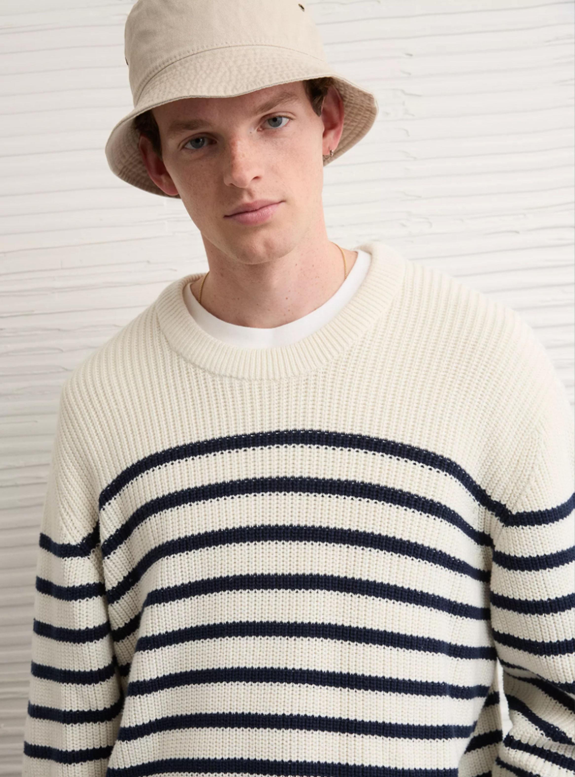 Sweater Rayado de Cuello Redondo-2