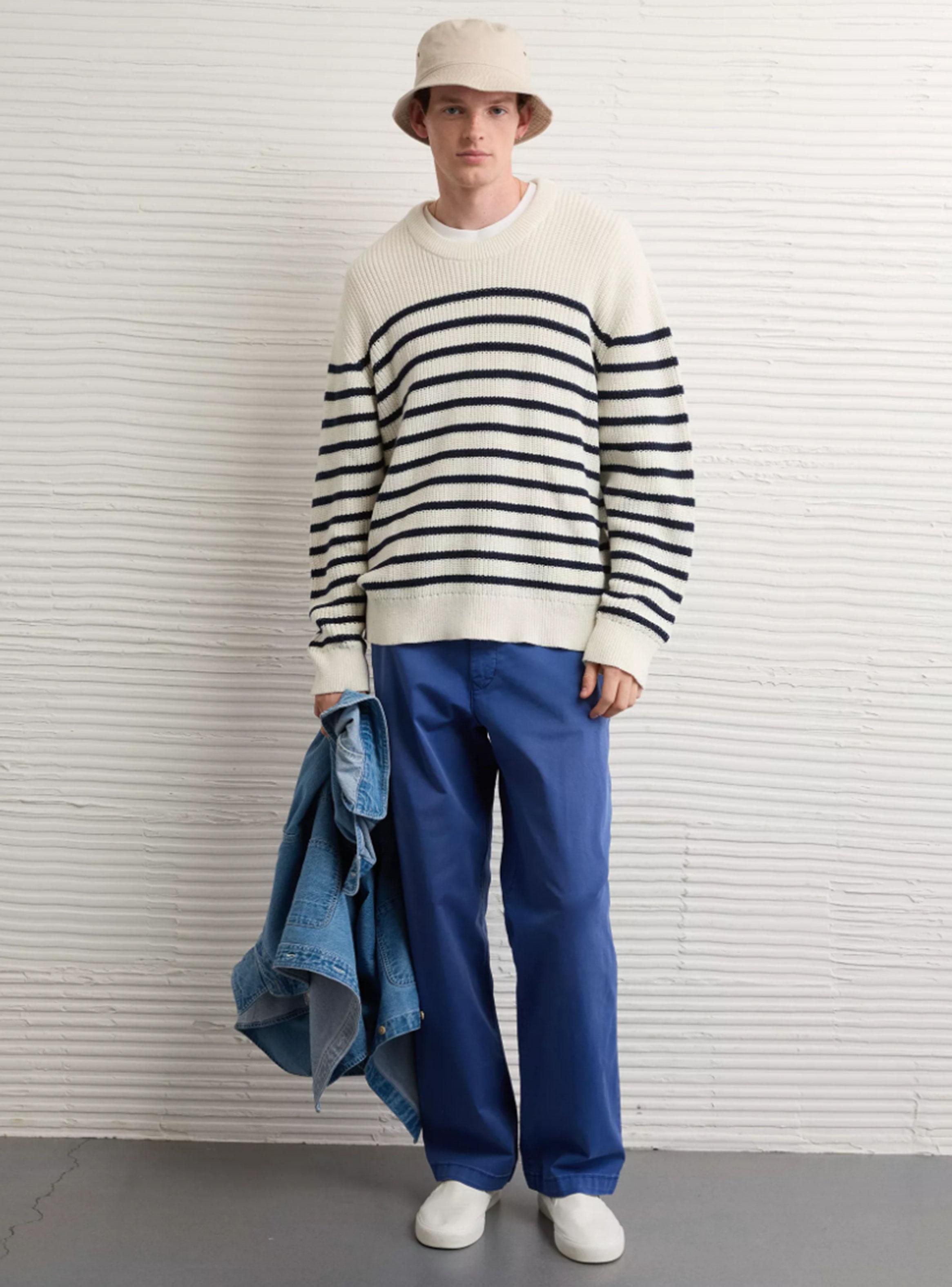 Sweater Rayado de Cuello Redondo-3