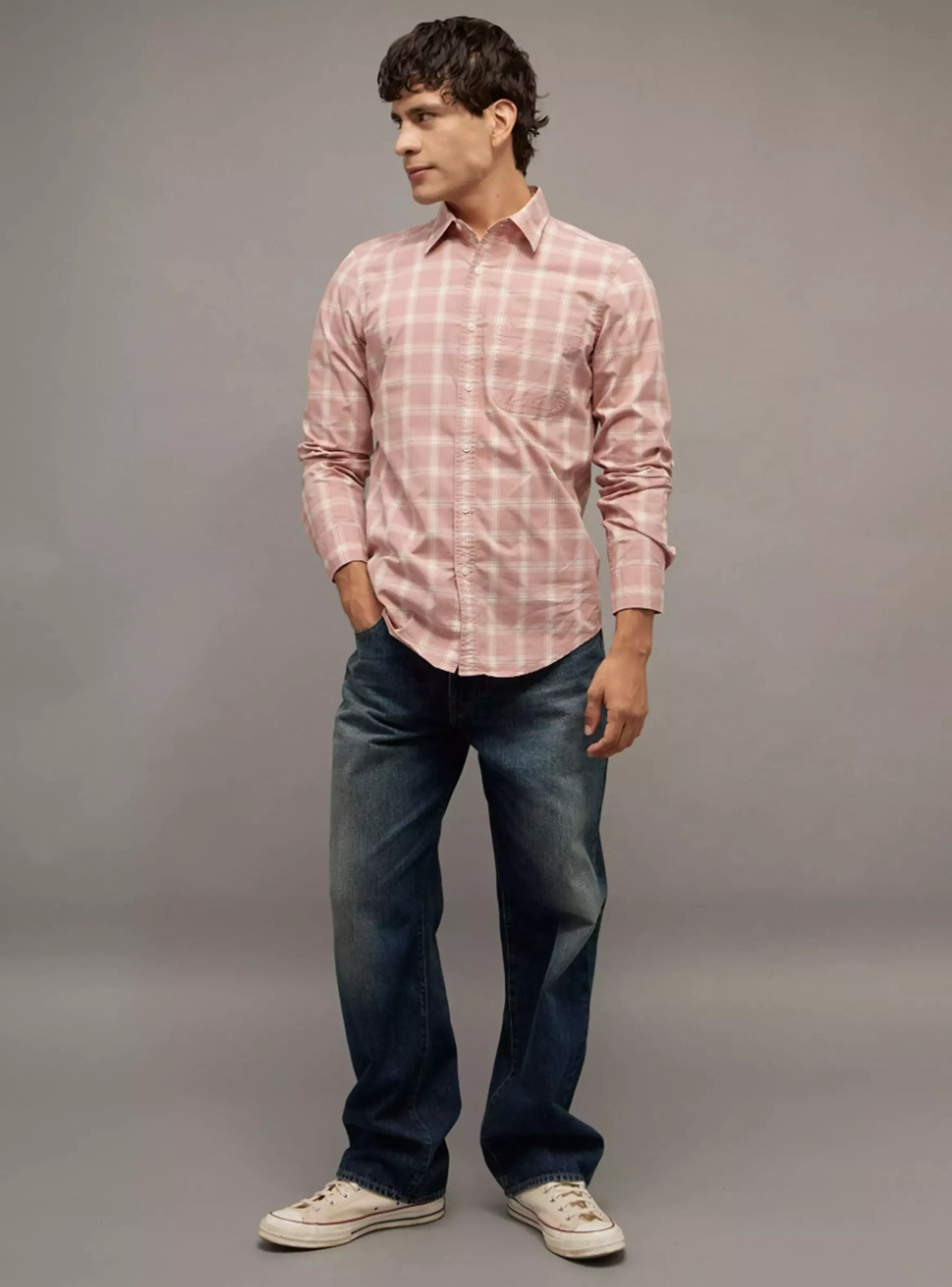 Camisa Slim Fit Popelina con Botones-2