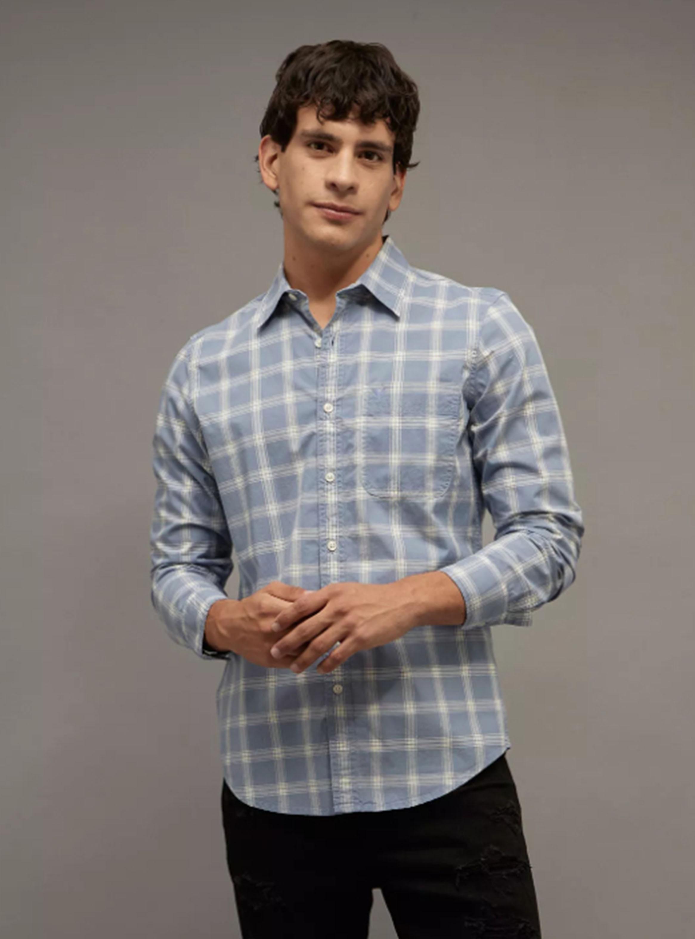 Camisa Slim Fit Popelina con Botones-0