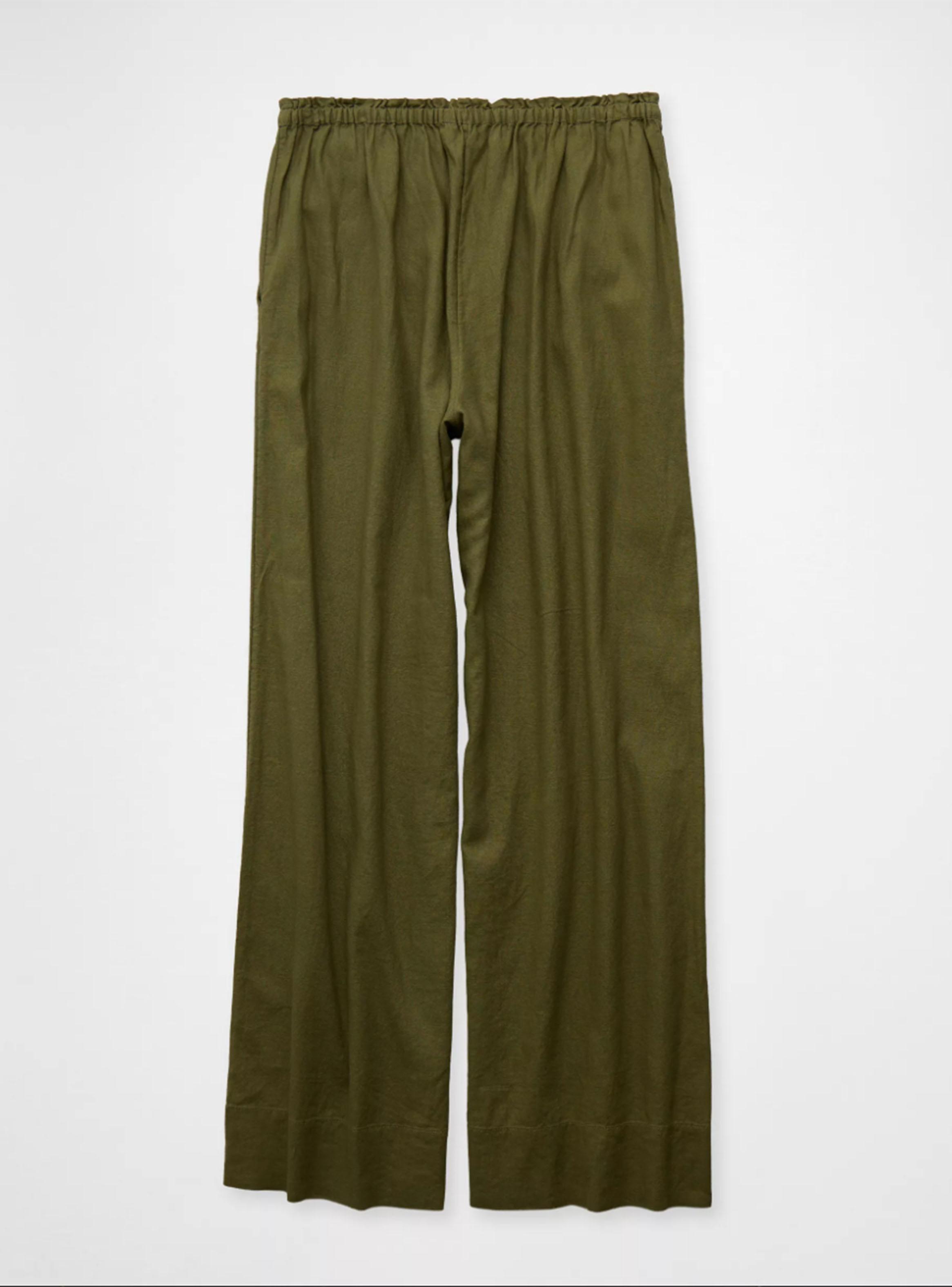 Pantalón Ae Wide-Leg de Mezcla de Lino-3