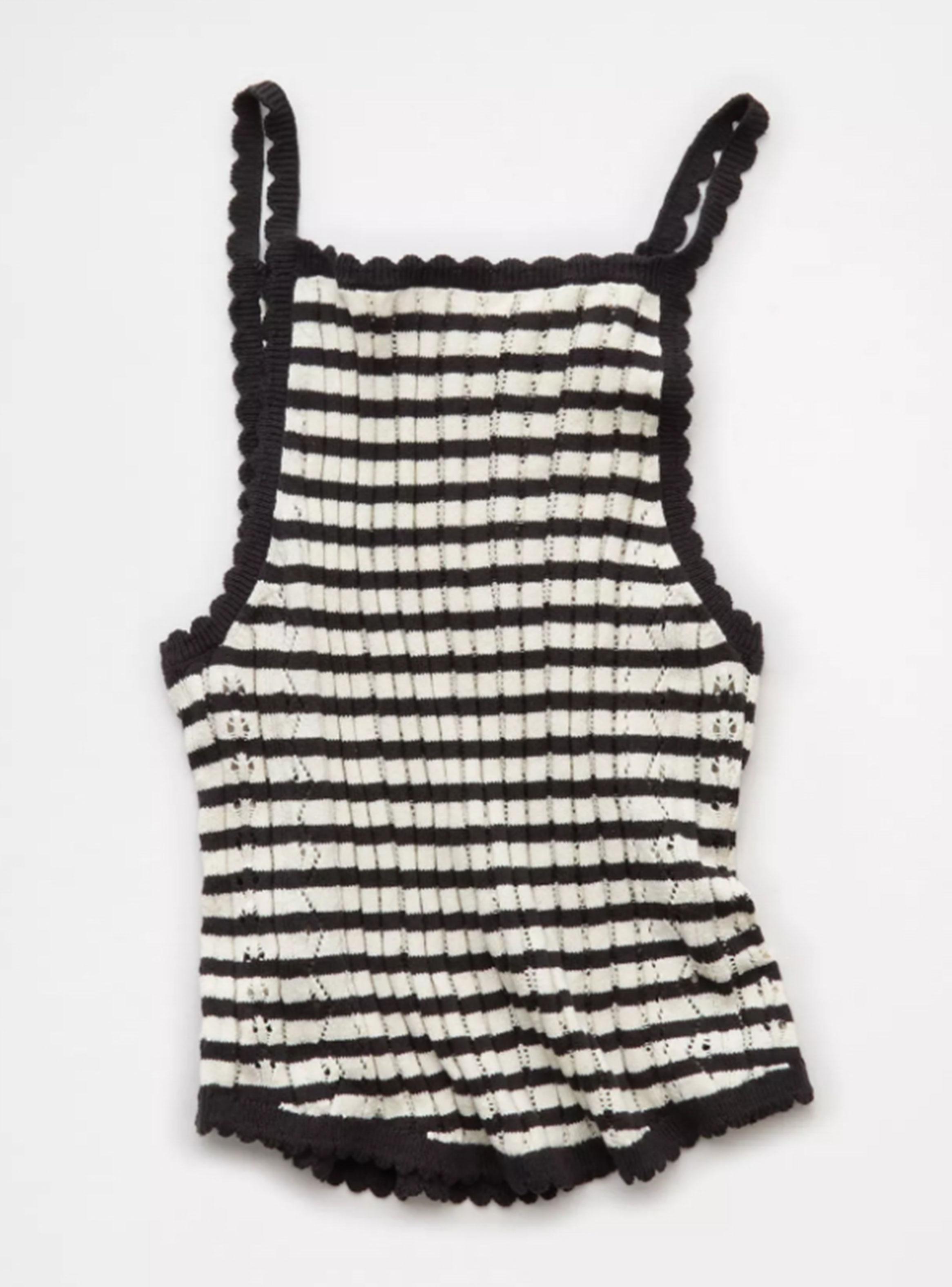 Top Ae Cropped sin Mangas Tejido al Crochet-3