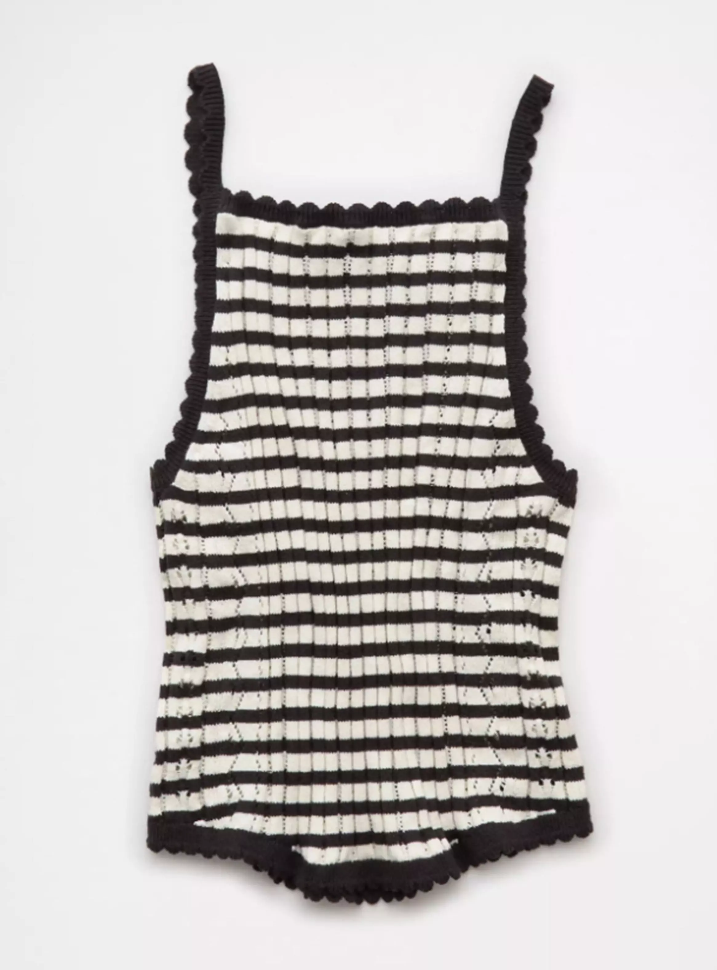 Top Ae Cropped sin Mangas Tejido al Crochet-4