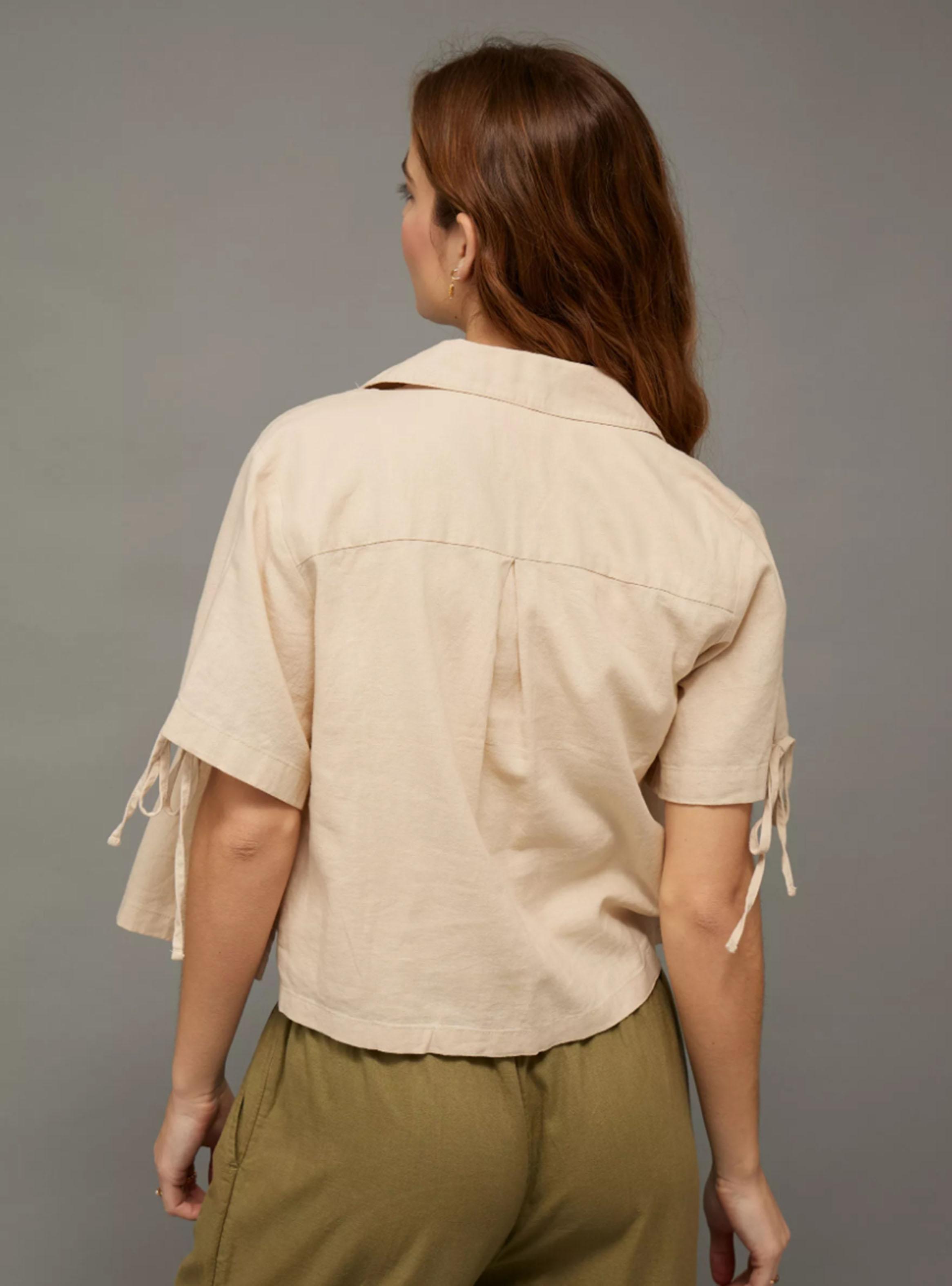 Camisa Ae de Mezcla de Lino Amarras-1