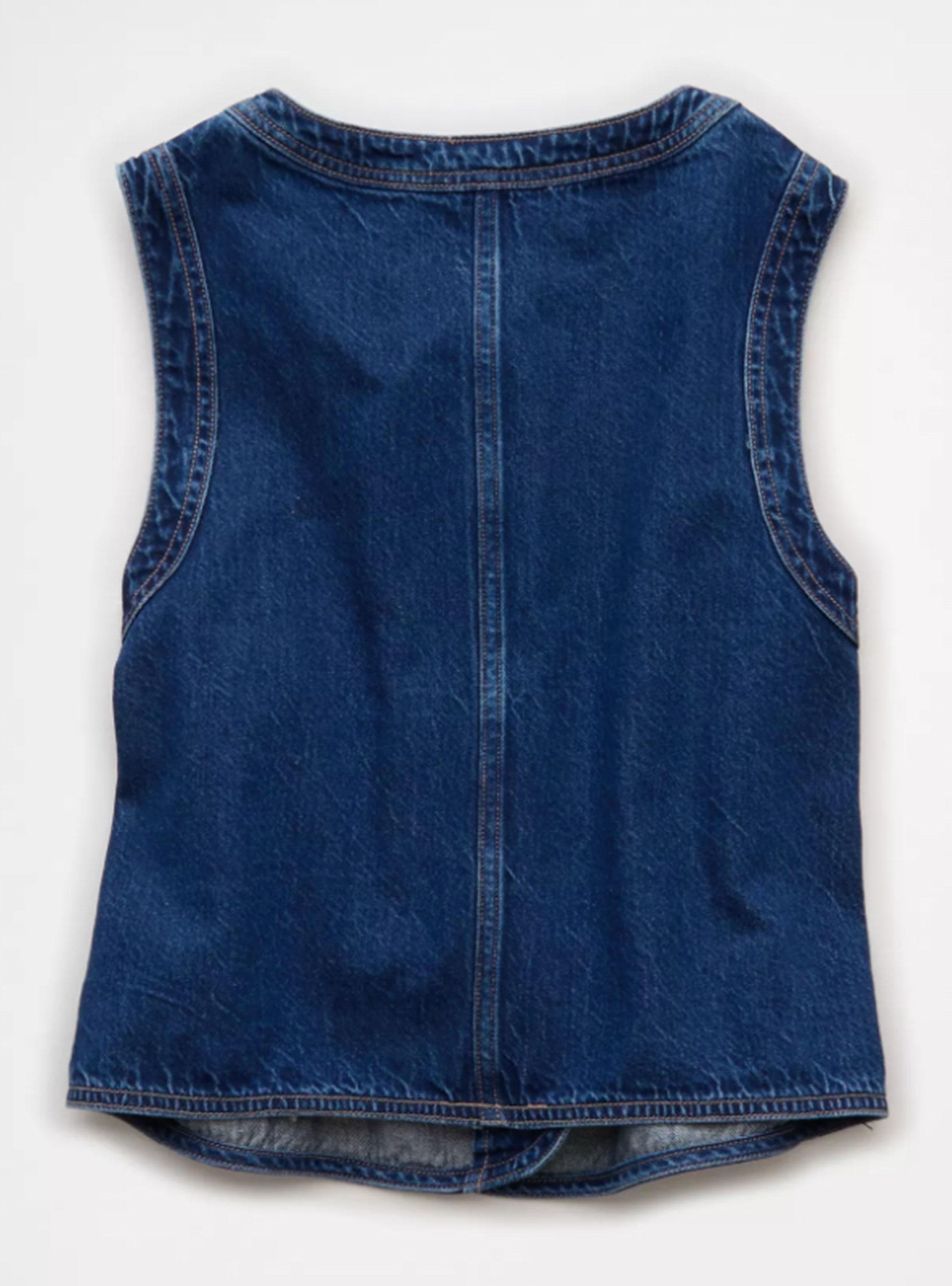 Top Denim Vest Escote Redondo-4