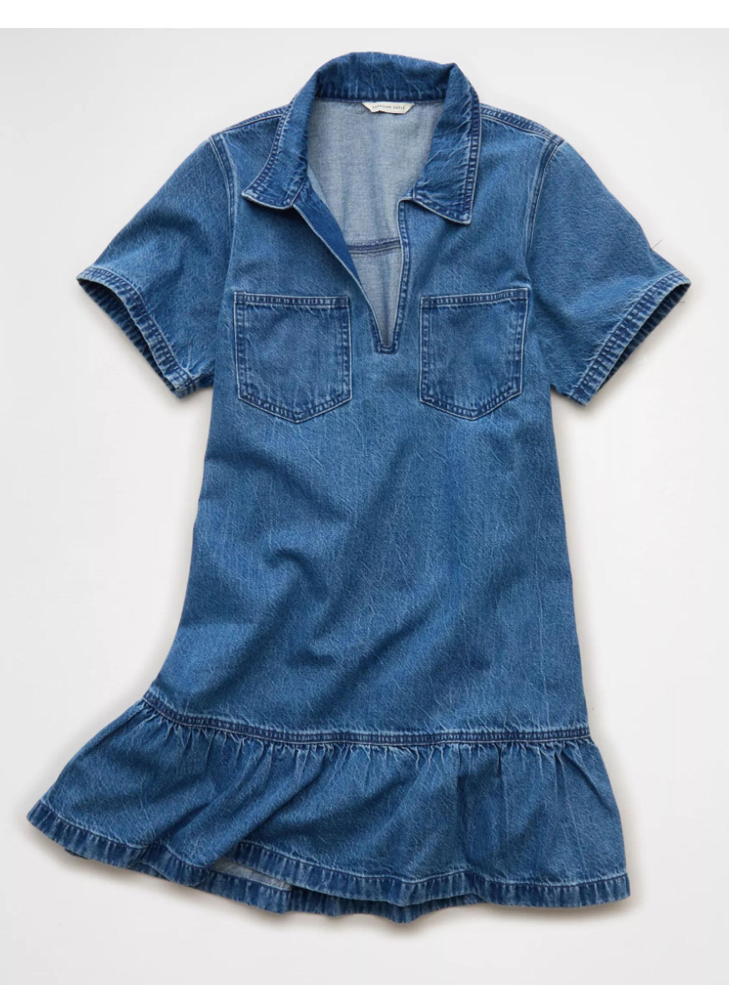Vestido Ae Denim Cuello en V-2