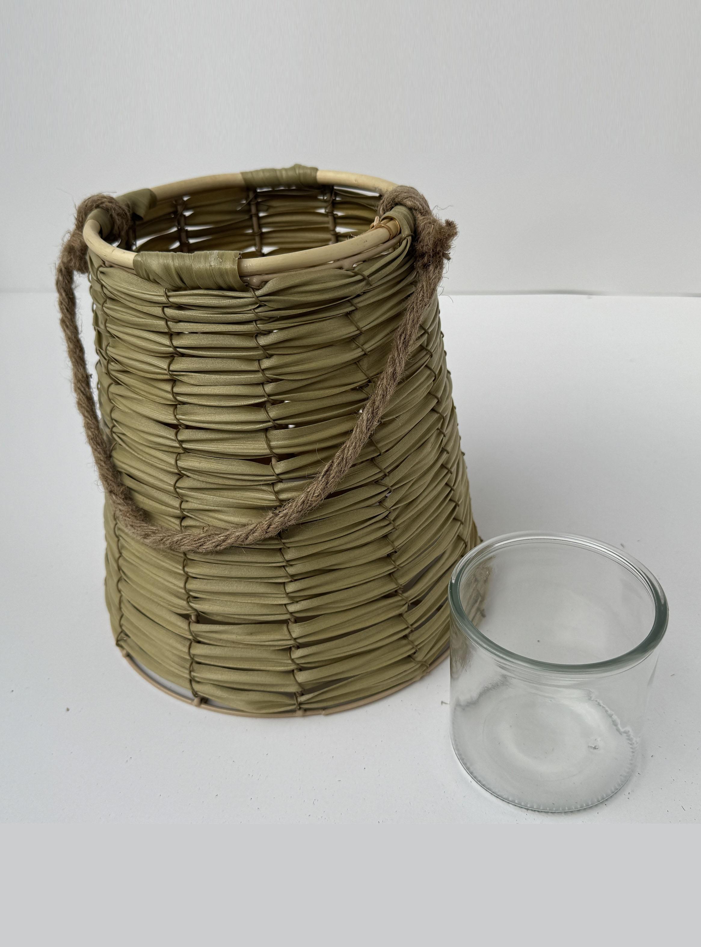 Farol  con Vaso de Vidrio-1
