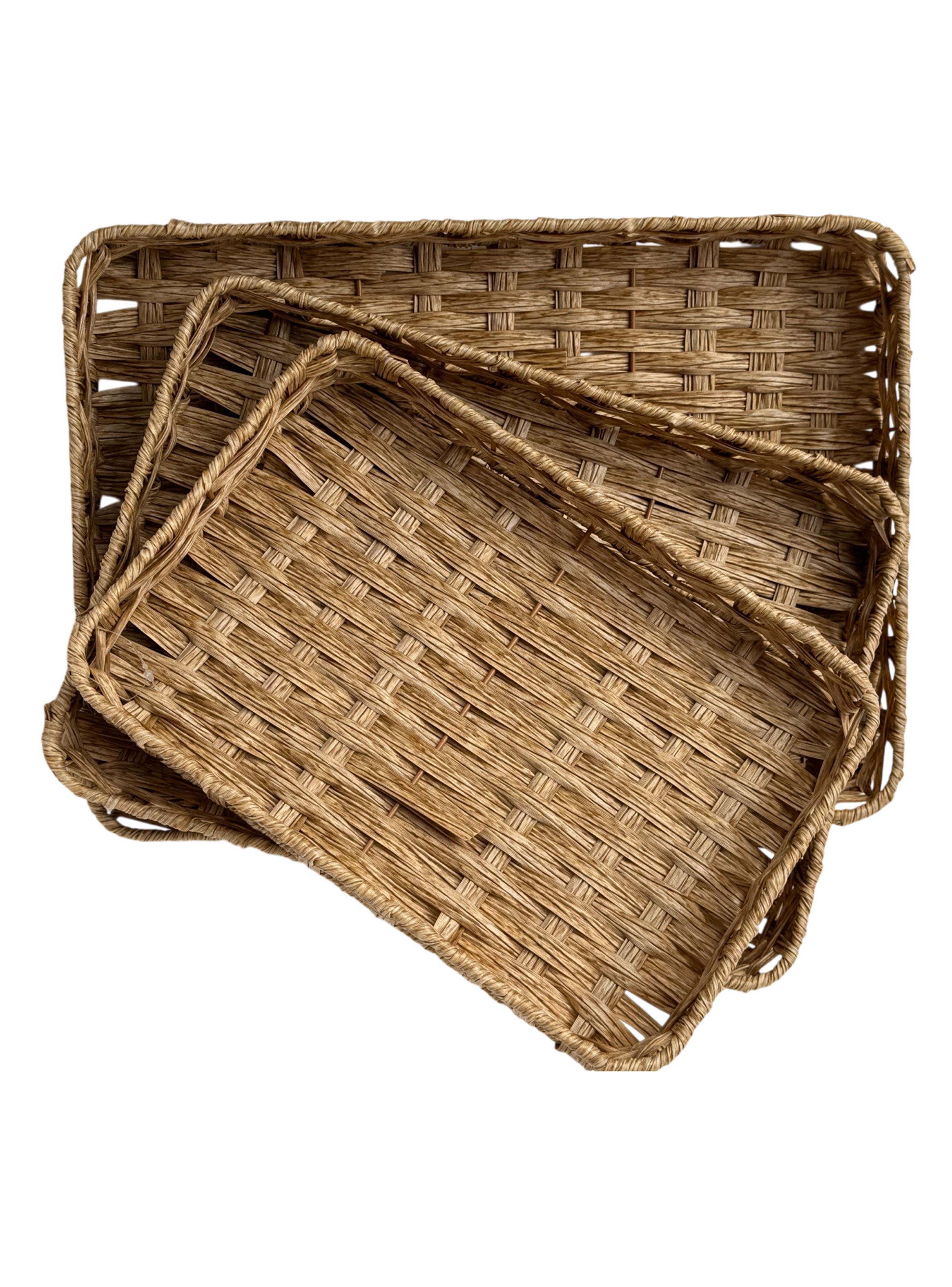 Set de 3 Bandejas Yute Rectangular-0