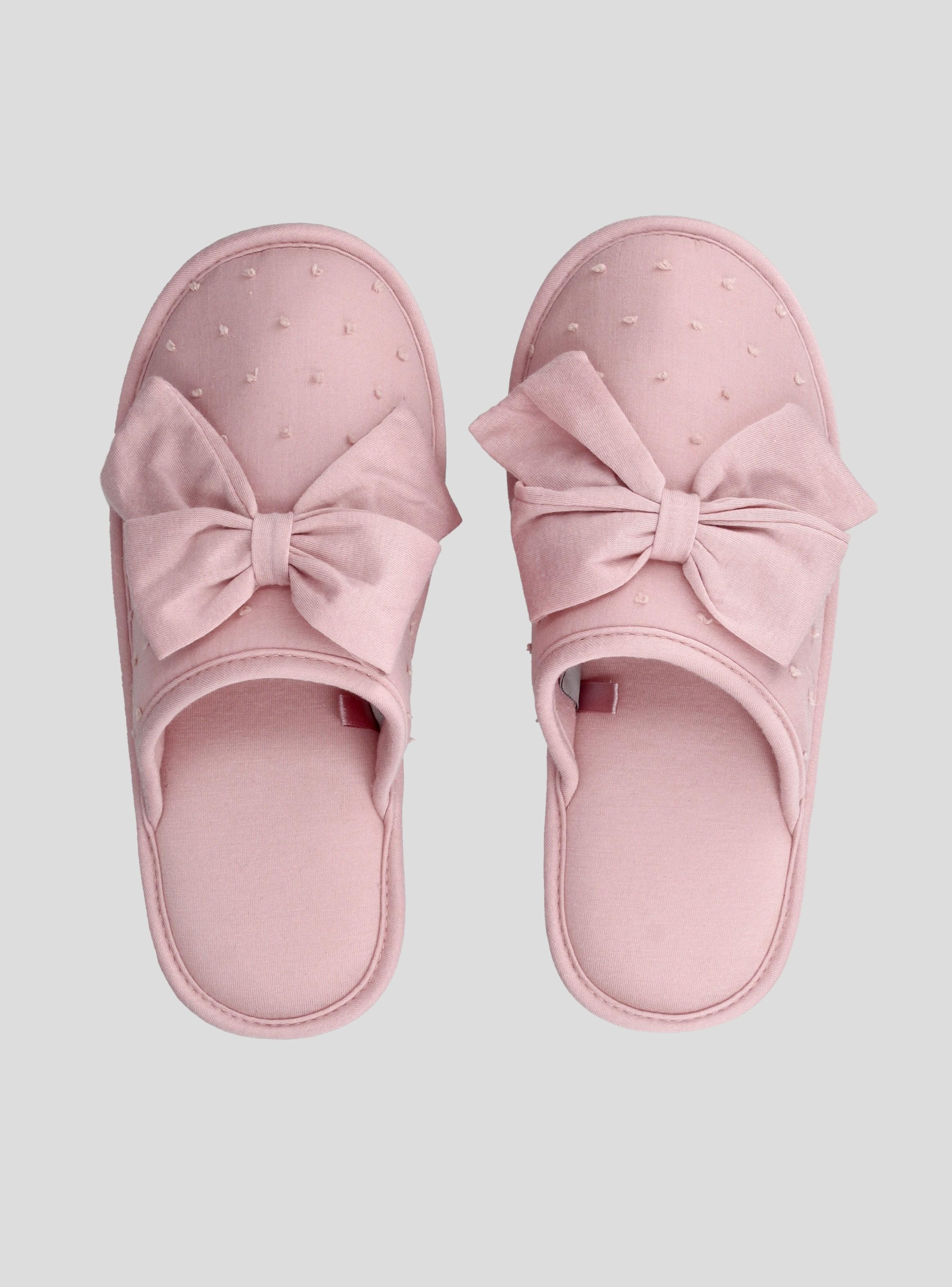 Pantufla a Un Color con Detalle de Cinta-2