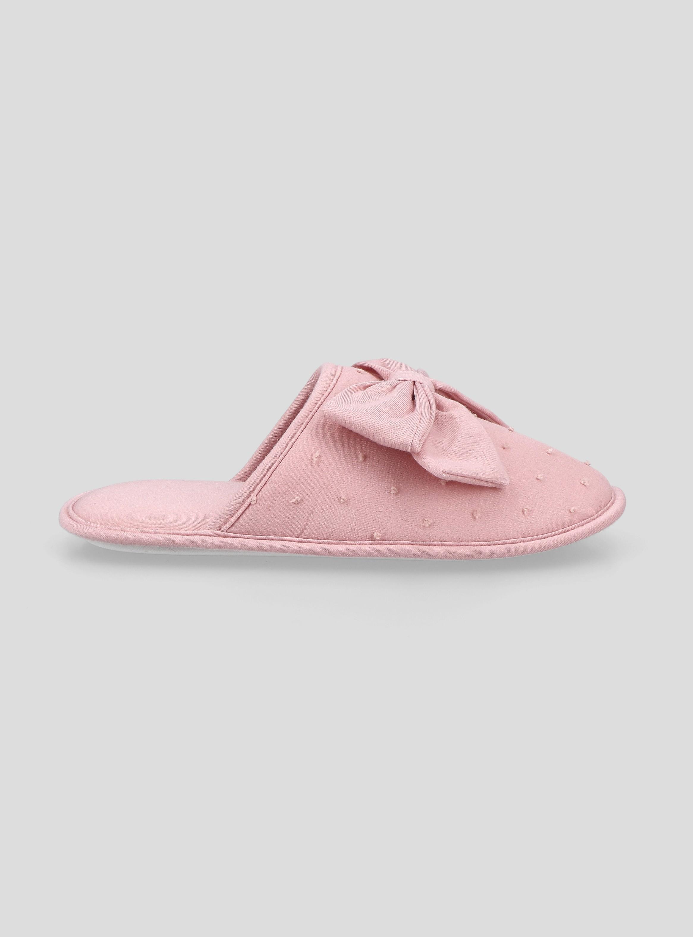 Pantufla a Un Color con Detalle de Cinta-0