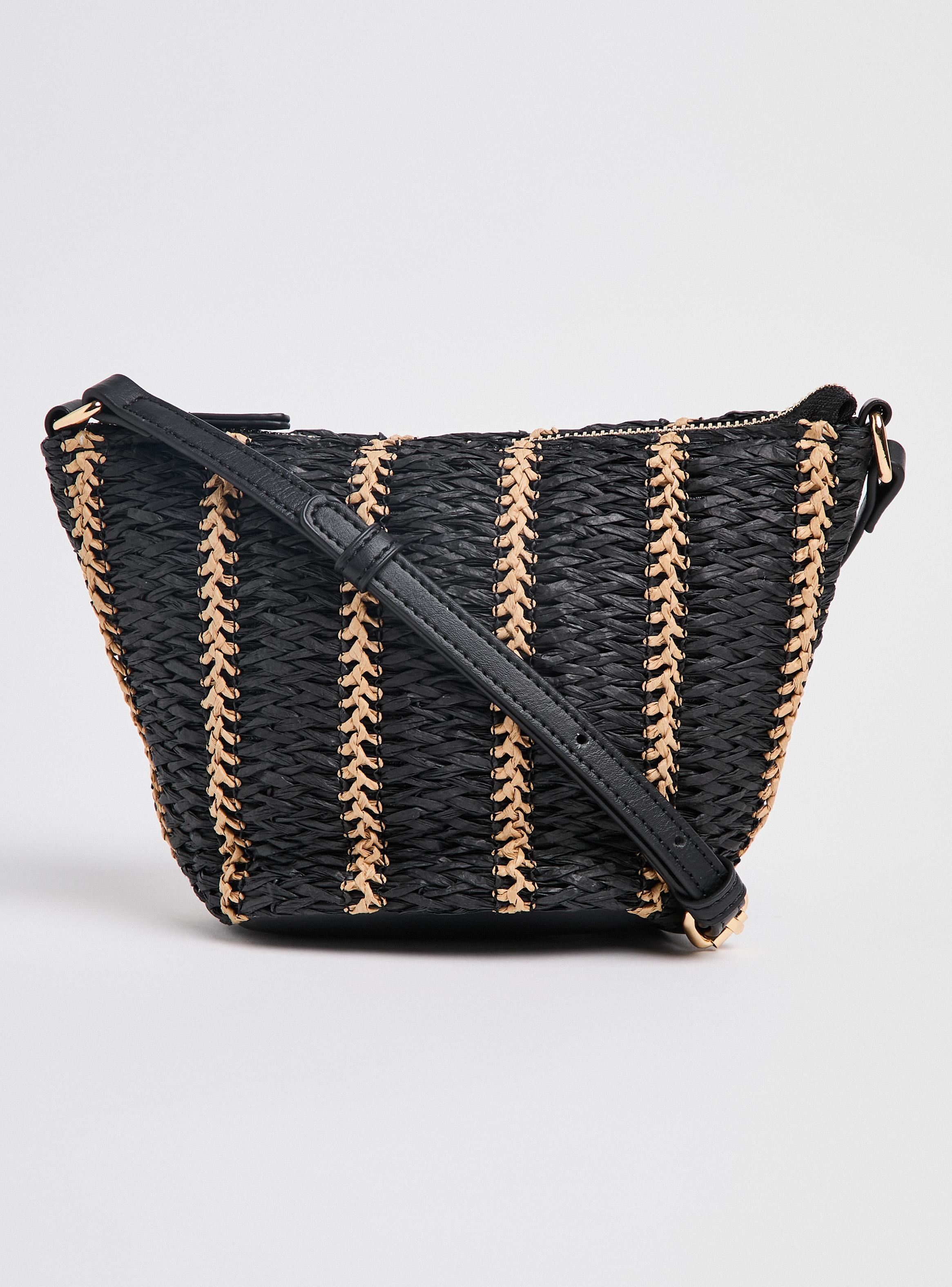 Cartera de Hombro Crossbody Líneas Raffia-0
