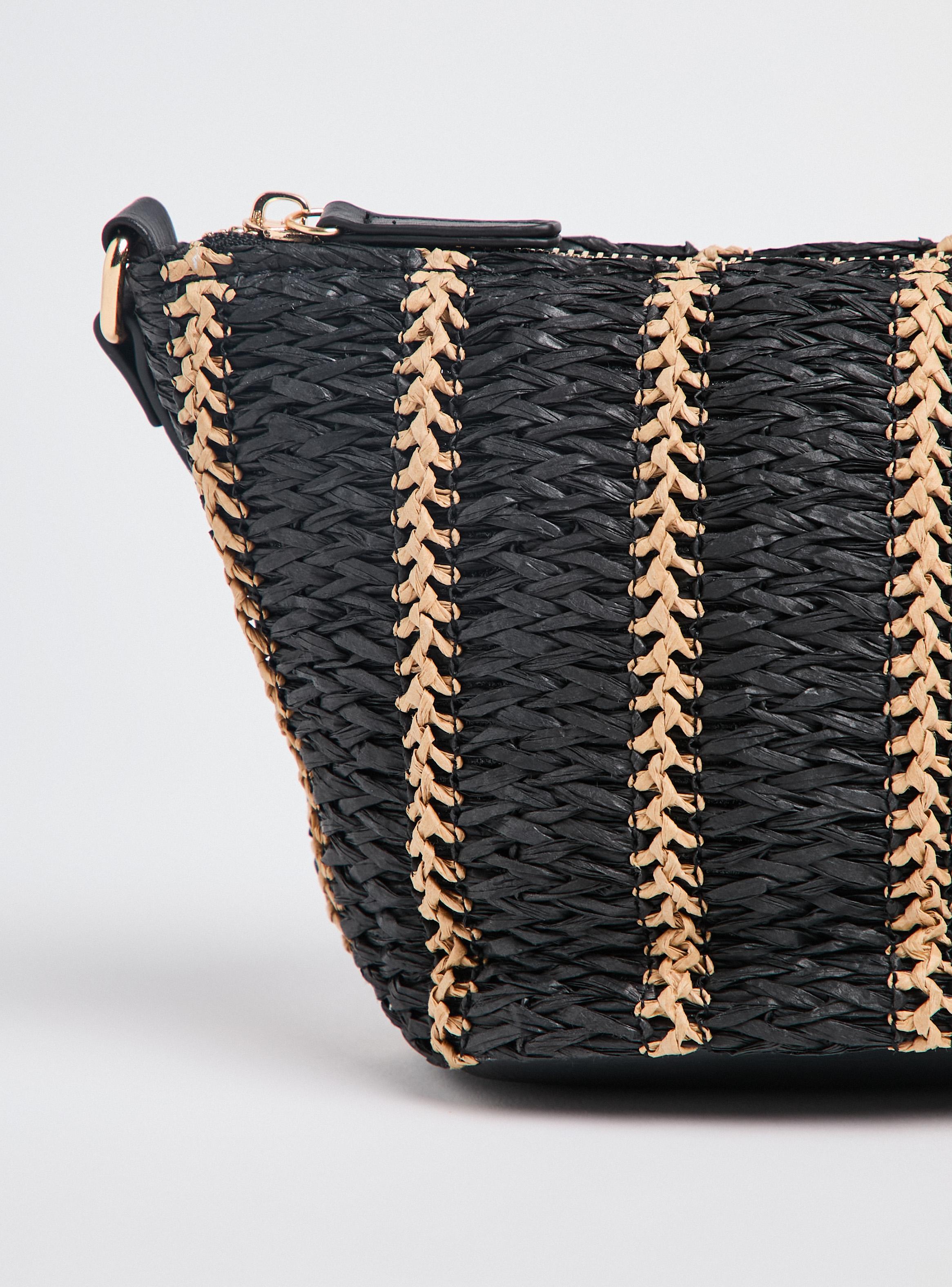 Cartera de Hombro Crossbody Líneas Raffia-4