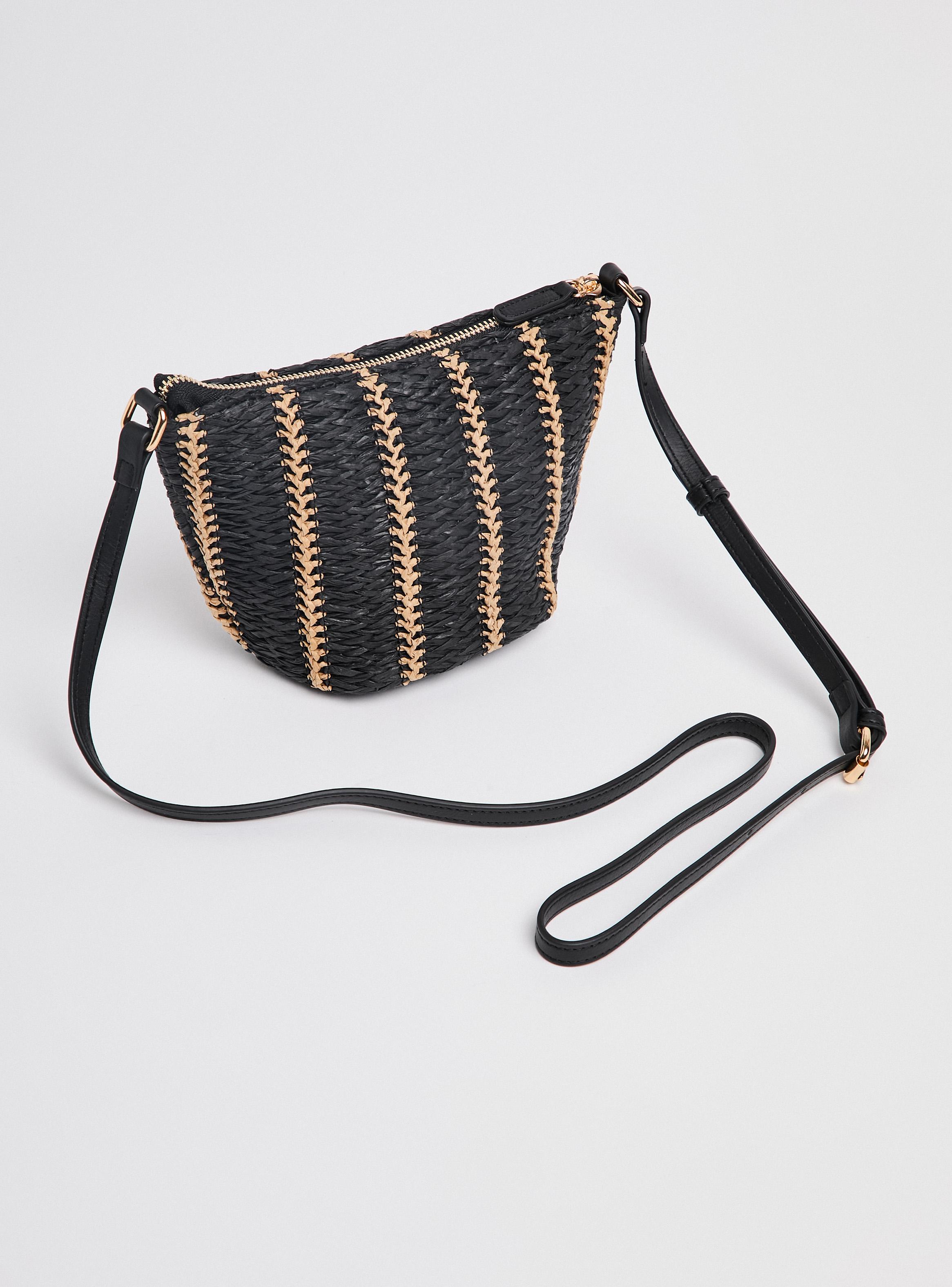 Cartera de Hombro Crossbody Líneas Raffia-2
