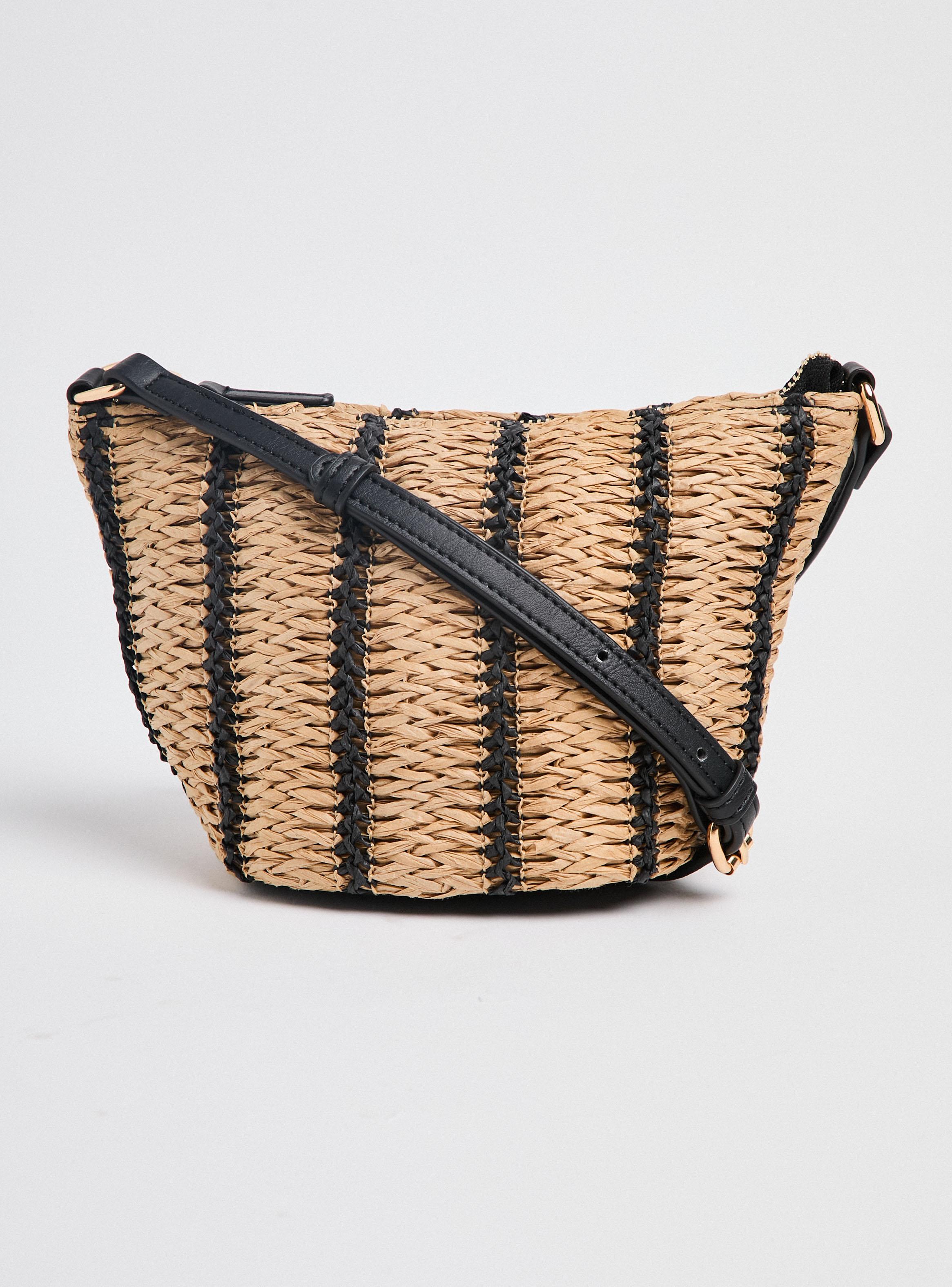 Cartera de Hombro Crossbody Líneas Raffia-0
