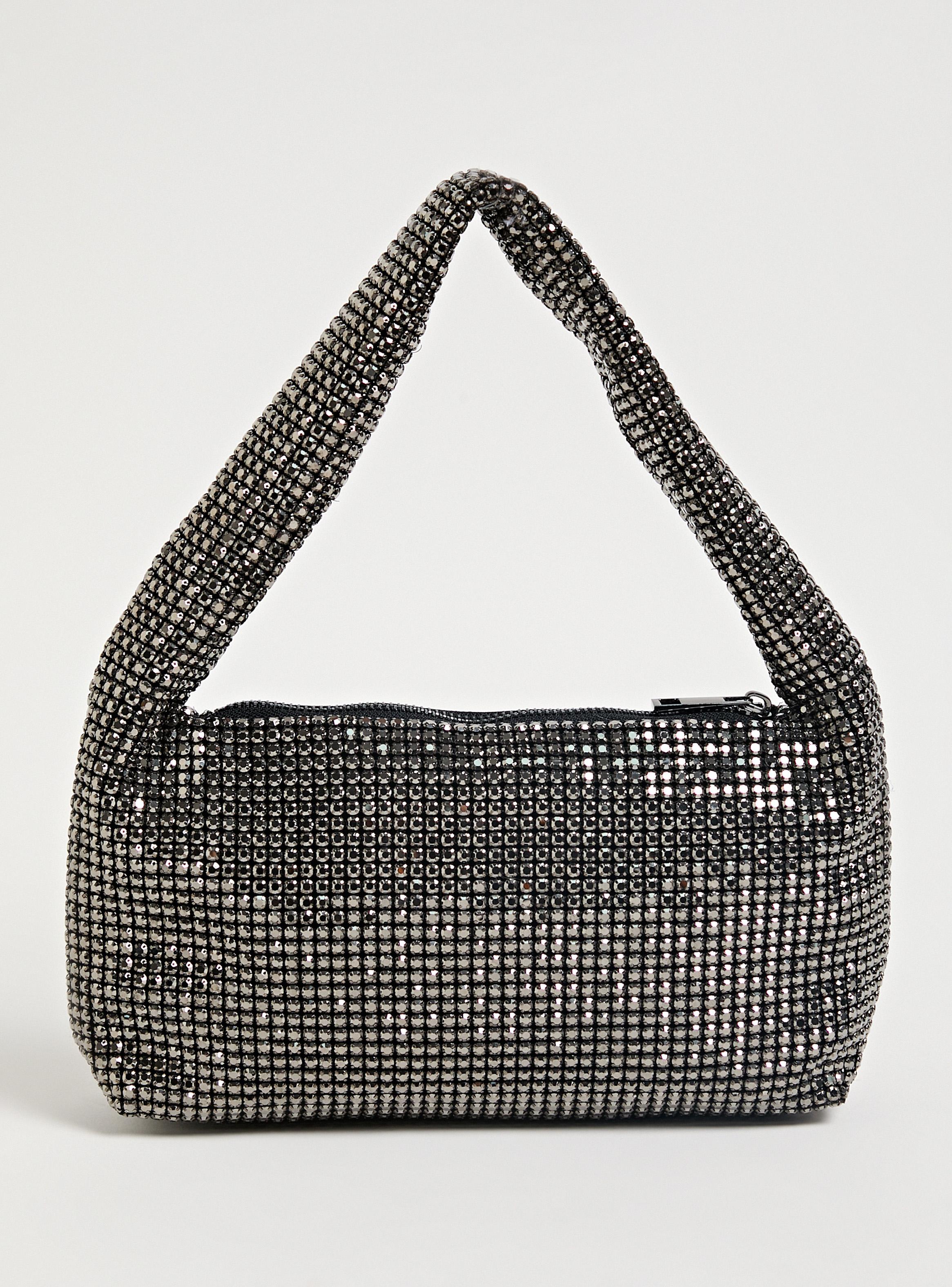 Cartera de Mano Strass y Logo Metálico-2