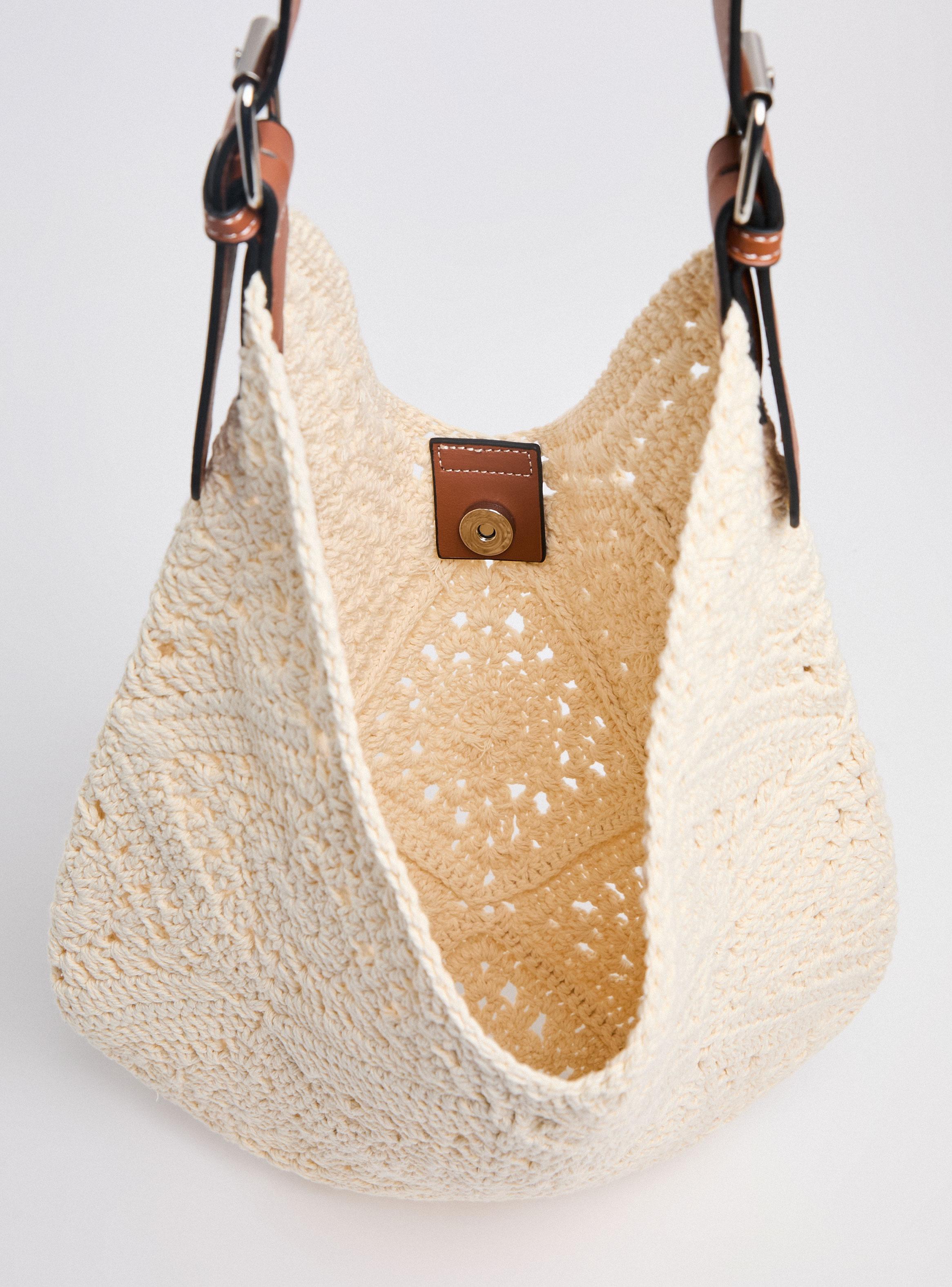 Cartera de Hombro Tejida Diseño con Strap Ajustable-5