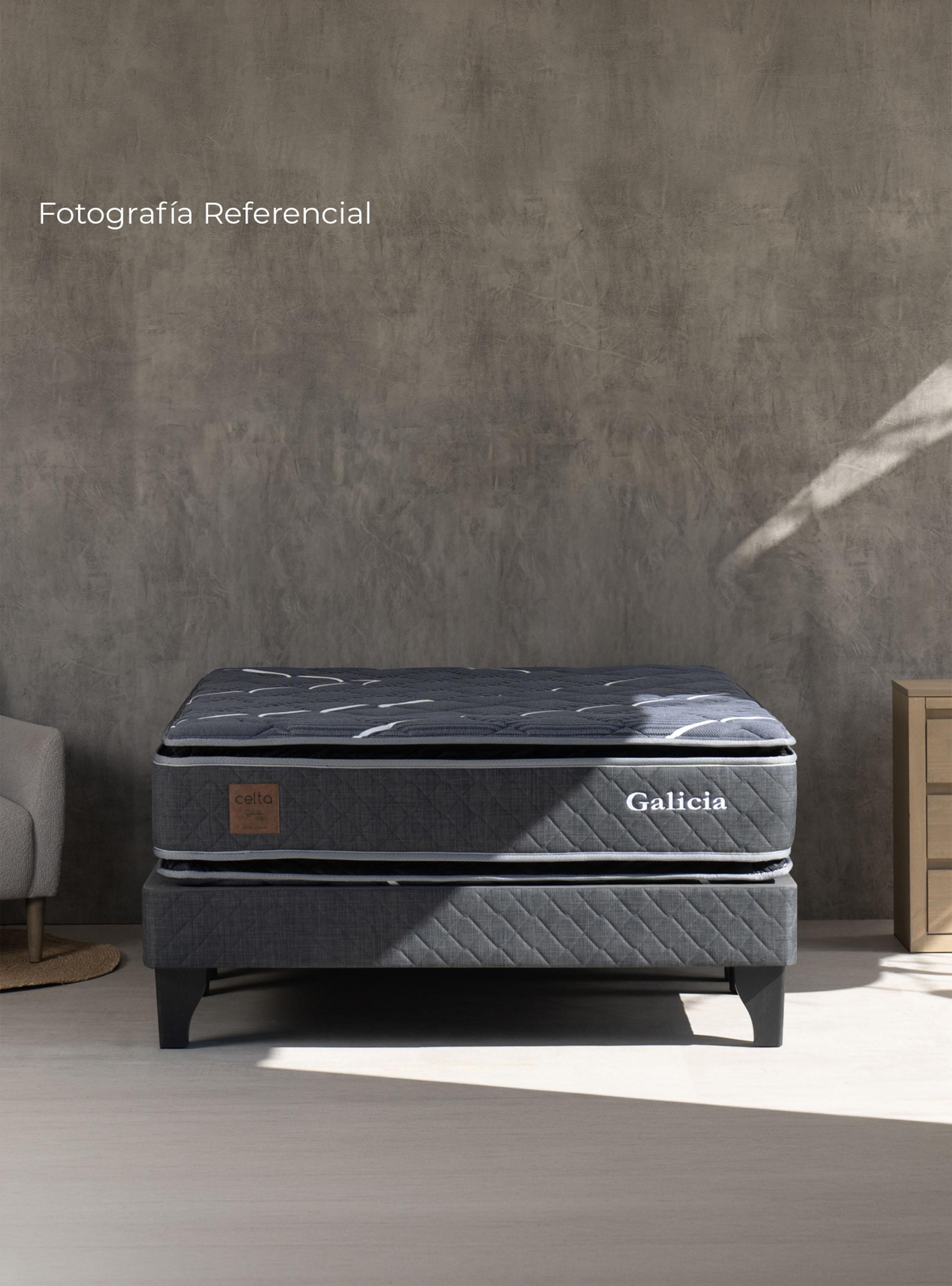 Cama Europea Galicia 2 Plazas x 2 mt Base Dividida-5